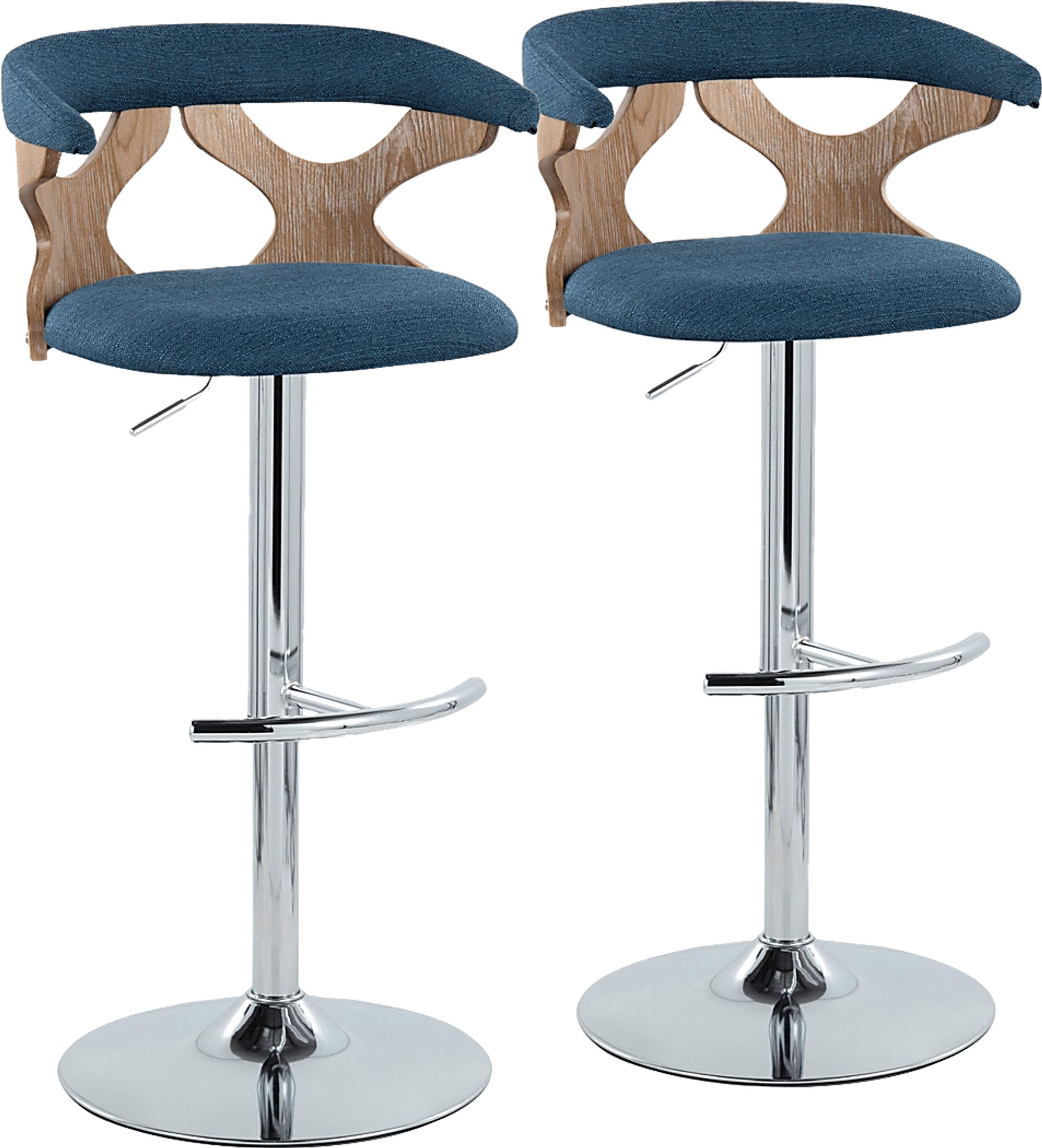 Wyndmoor IX Blue Adjustable Barstool, Set of 2 - Image 1