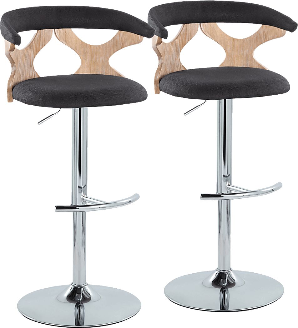 Wyndmoor IX Light Charcoal Adjustable Barstool, Set of 2