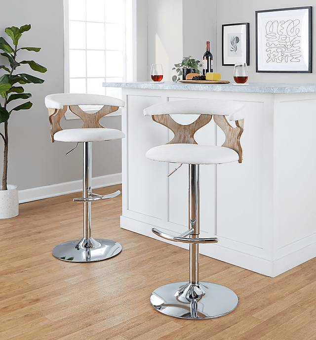 Wyndmoor IX Cream Adjustable Barstool, Set of 2 - Thumbnail - Image 2