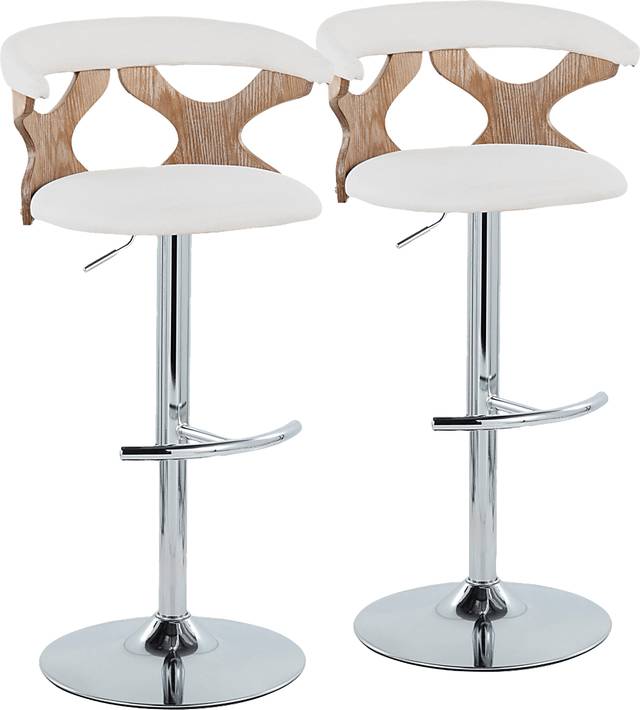 Wyndmoor IX Cream Adjustable Barstool, Set of 2 - Thumbnail - Image 1