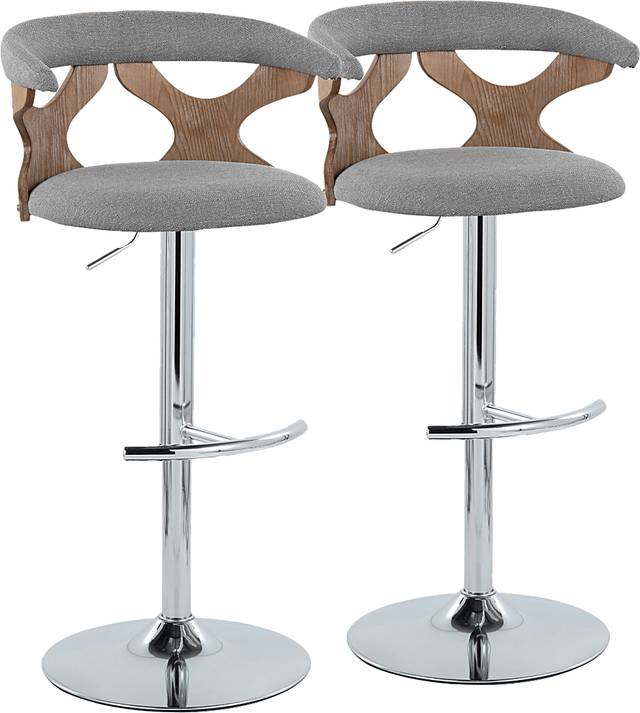 Wyndmoor IX Light Gray Adjustable Barstool, Set of 2 - Thumbnail - Image 1