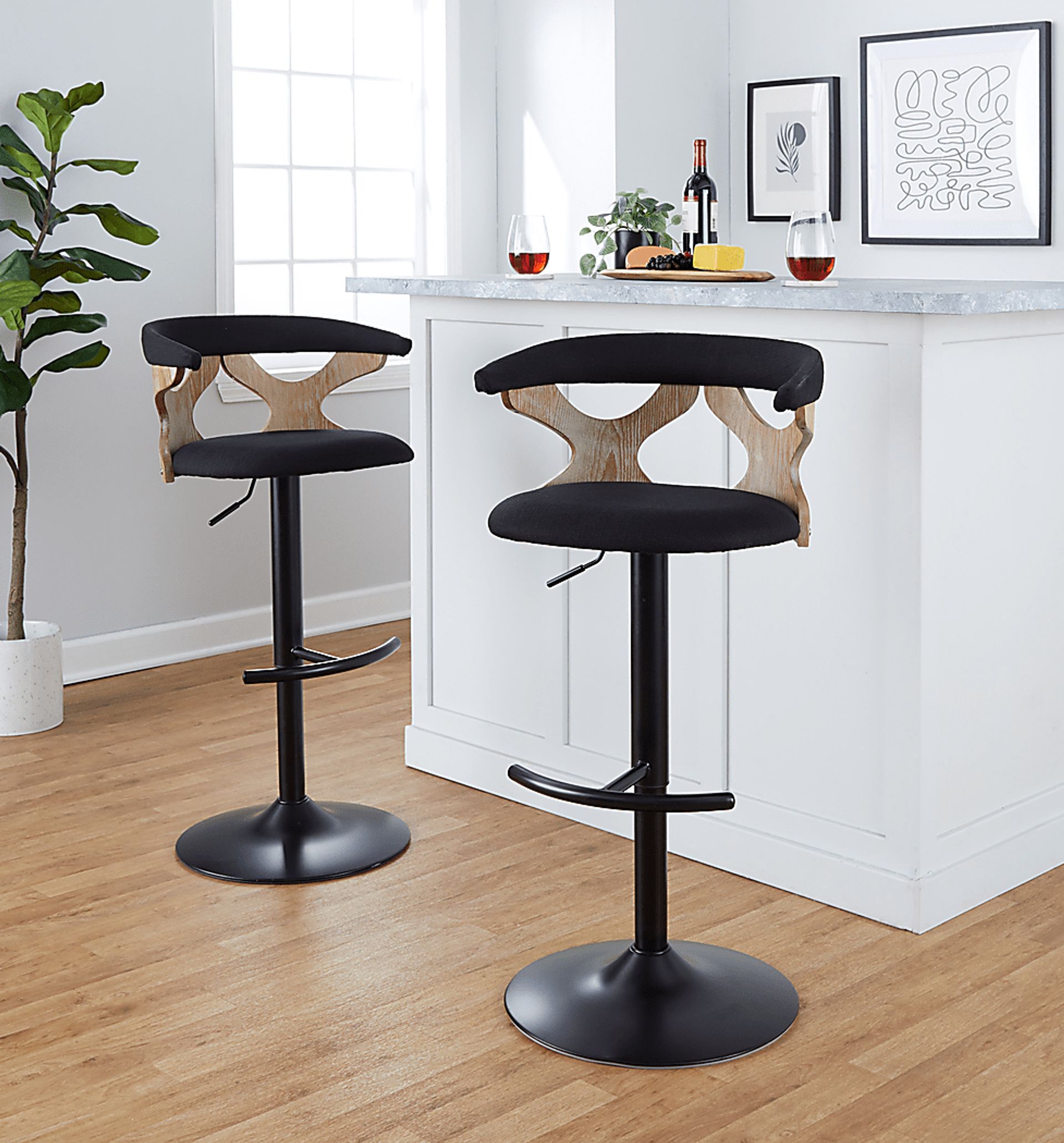 Wyndmoor VI Charcoal Adjustable Barstool, Set of 2 - Image 2