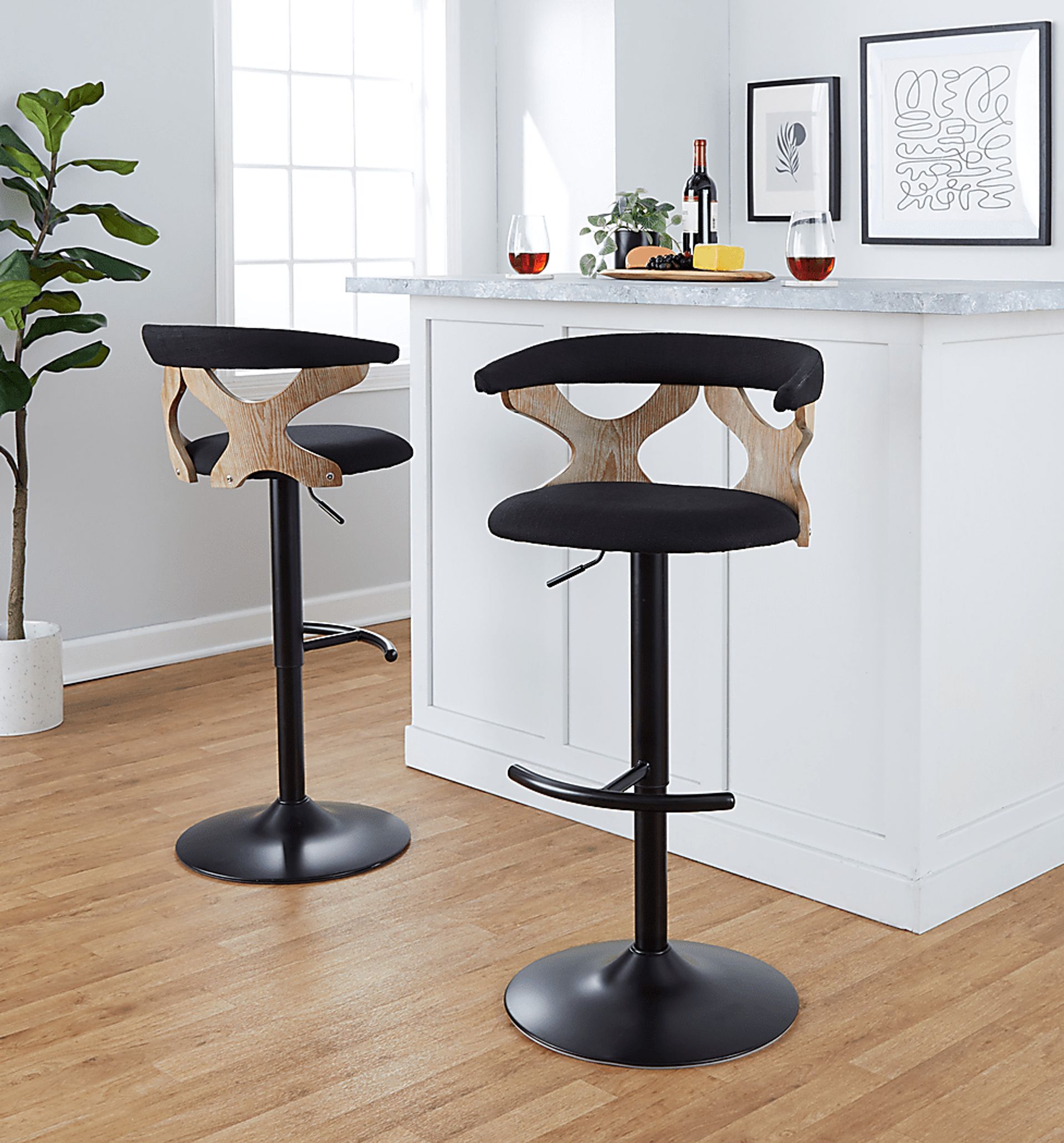 Wyndmoor VI Charcoal Adjustable Barstool, Set of 2 - Image 4