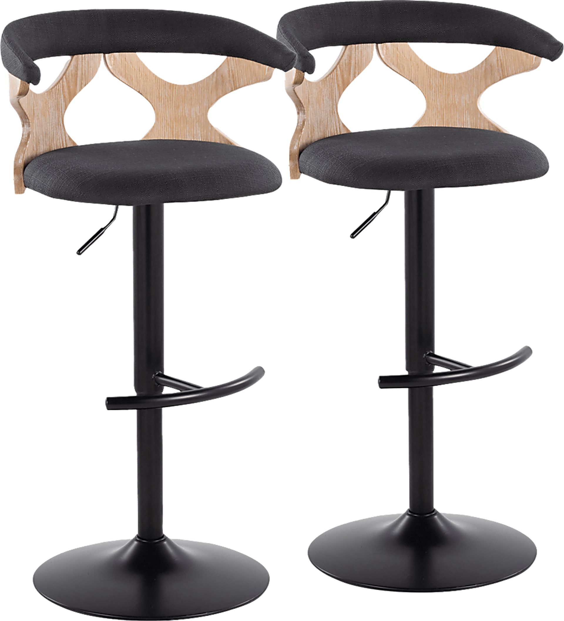 Wyndmoor VI Charcoal Adjustable Barstool, Set of 2 - Image 1