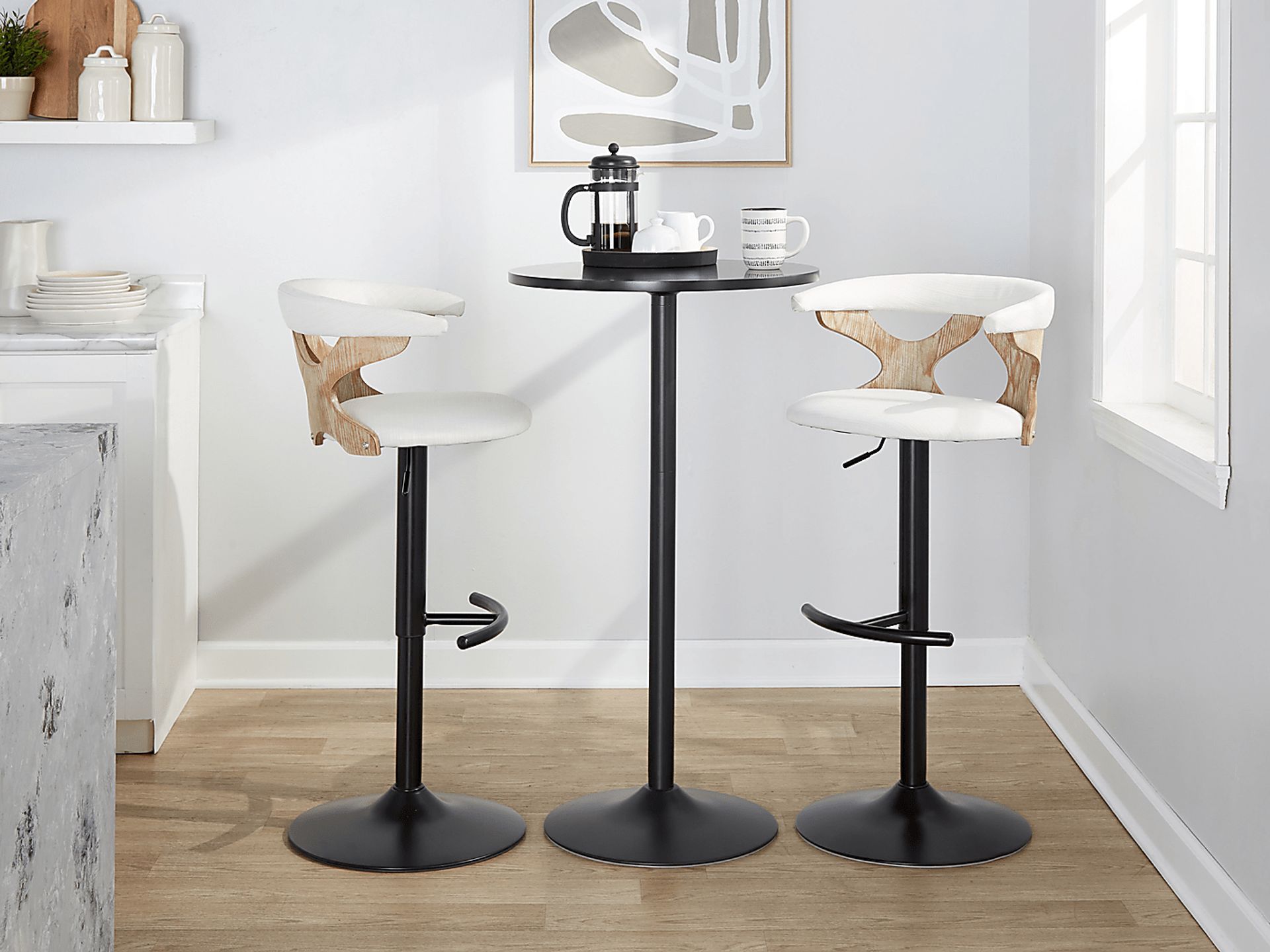 Wyndmoor VI Cream Adjustable Barstool, Set of 2 - Image 3