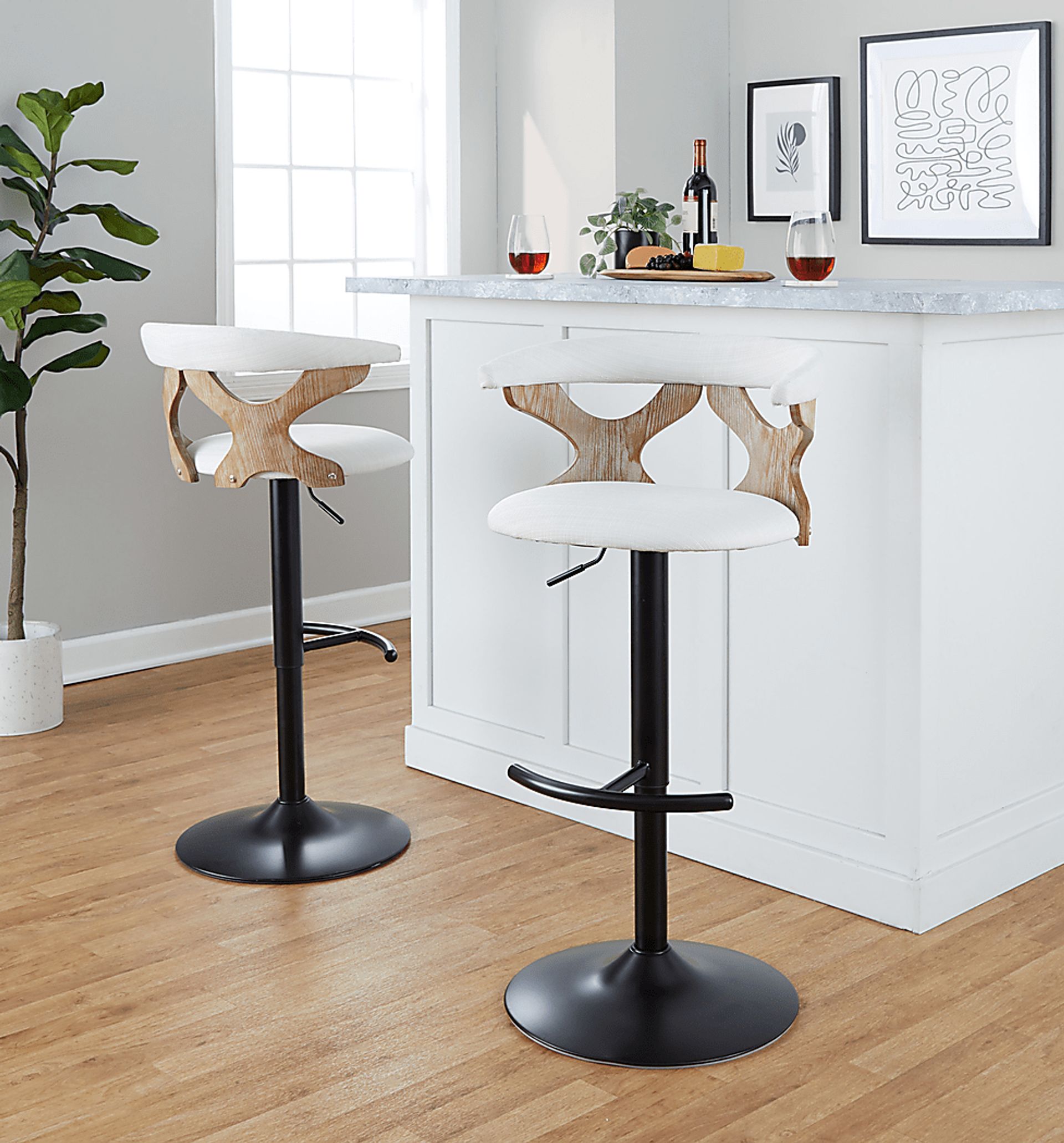 Wyndmoor VI Cream Adjustable Barstool, Set of 2 - Image 4