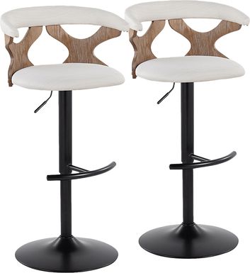 Wyndmoor VI Cream Adjustable Barstool, Set of 2