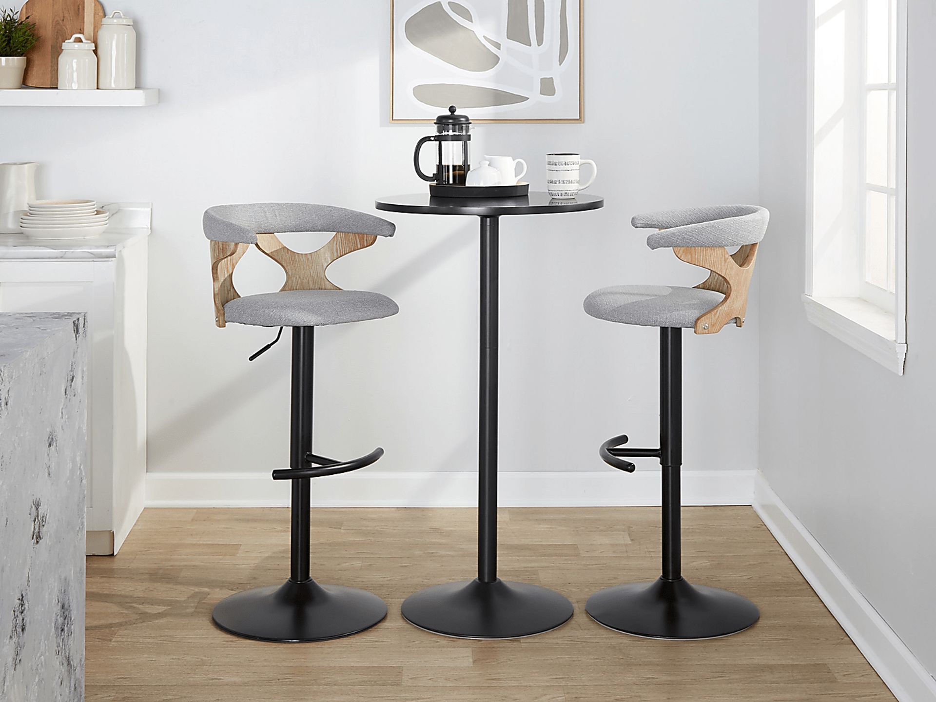 Wyndmoor VI Gray Adjustable Barstool, Set of 2 - Image 5