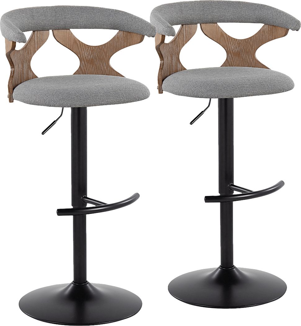 Wyndmoor VI Gray Adjustable Barstool, Set of 2