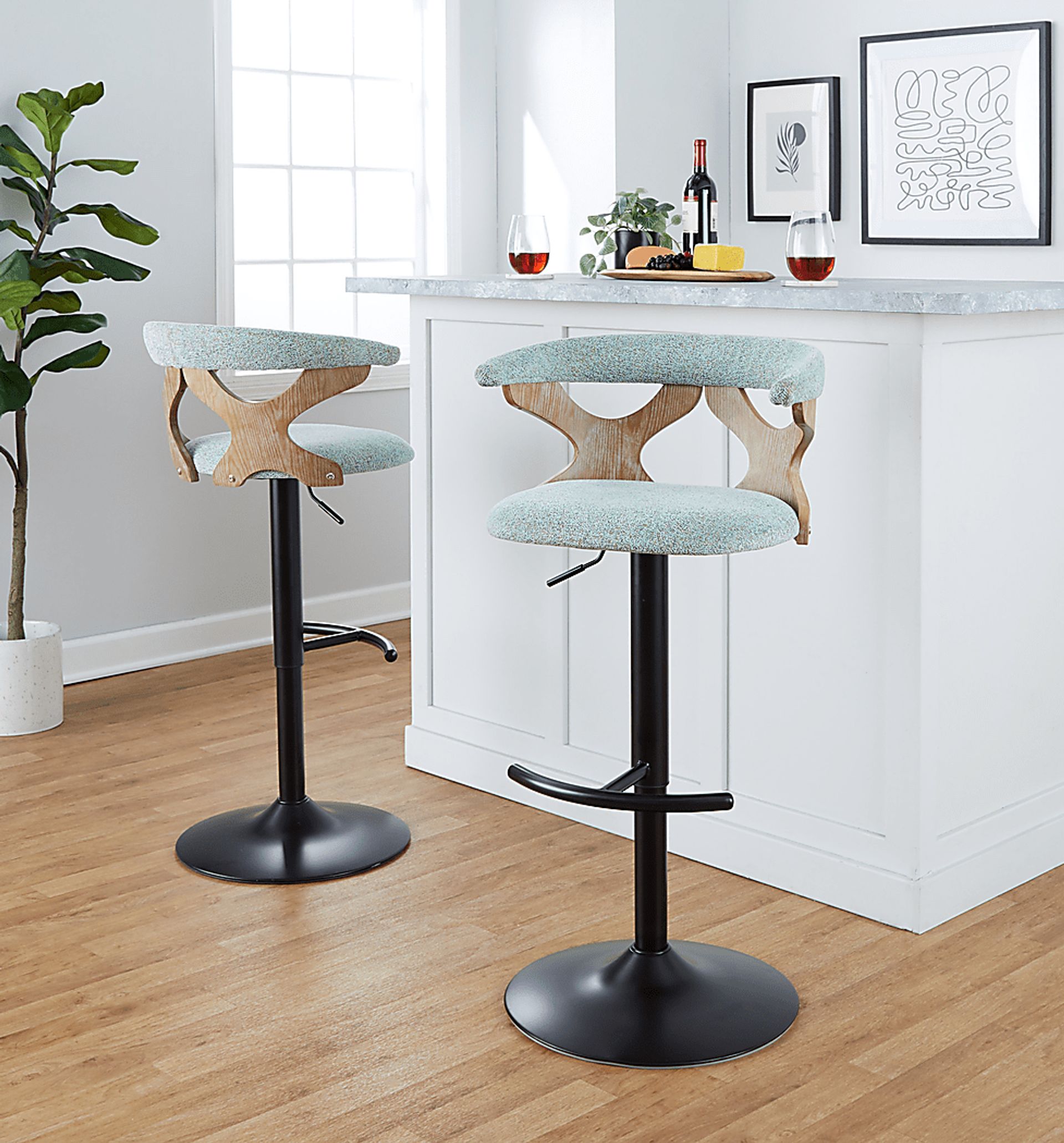 Wyndmoor VI Seafoam Adjustable Barstool, Set of 2 - Image 4