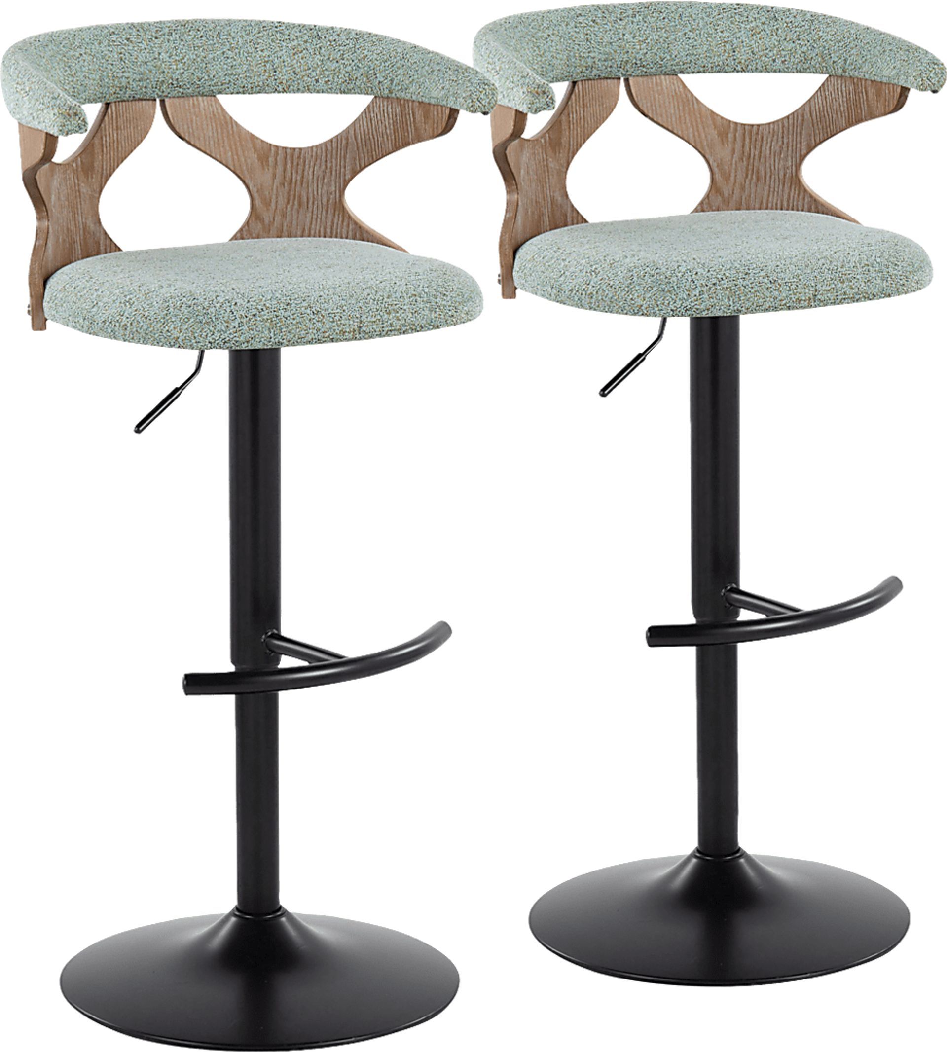 Wyndmoor VI Seafoam Adjustable Barstool, Set of 2 - Image 1