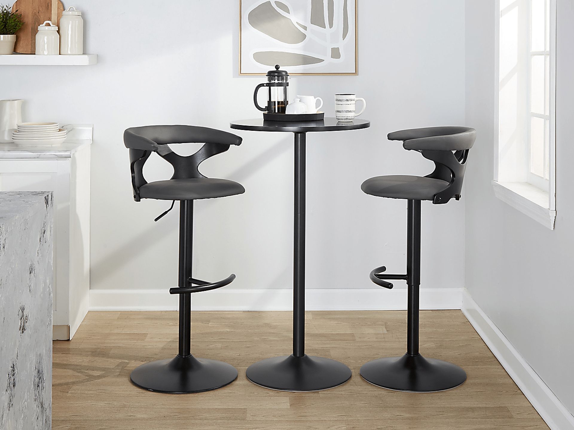 Wyndmoor VII Black Adjustable Barstool, Set of 2 - Image 5