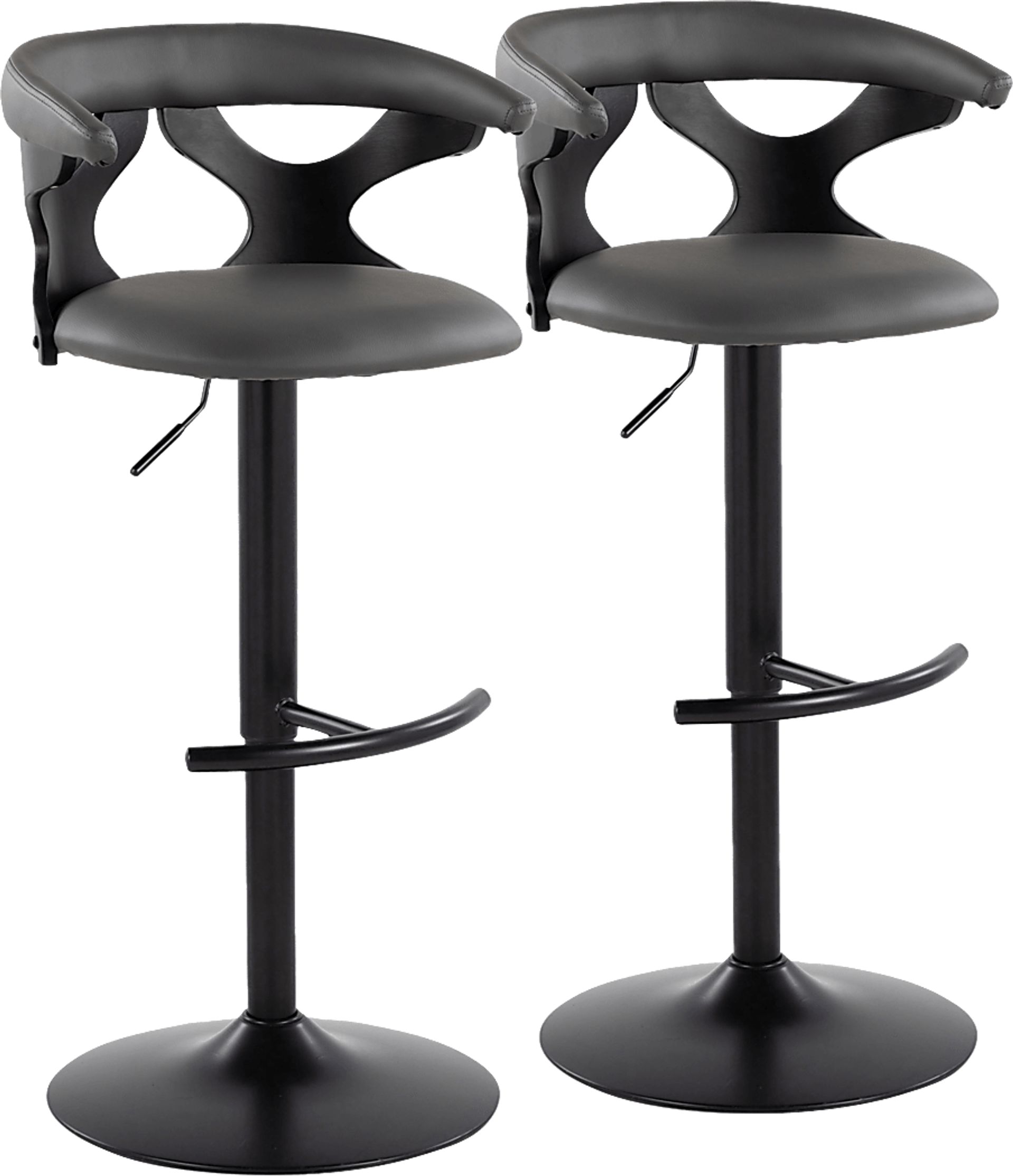 Wyndmoor VII Black Adjustable Barstool, Set of 2 - Image 1