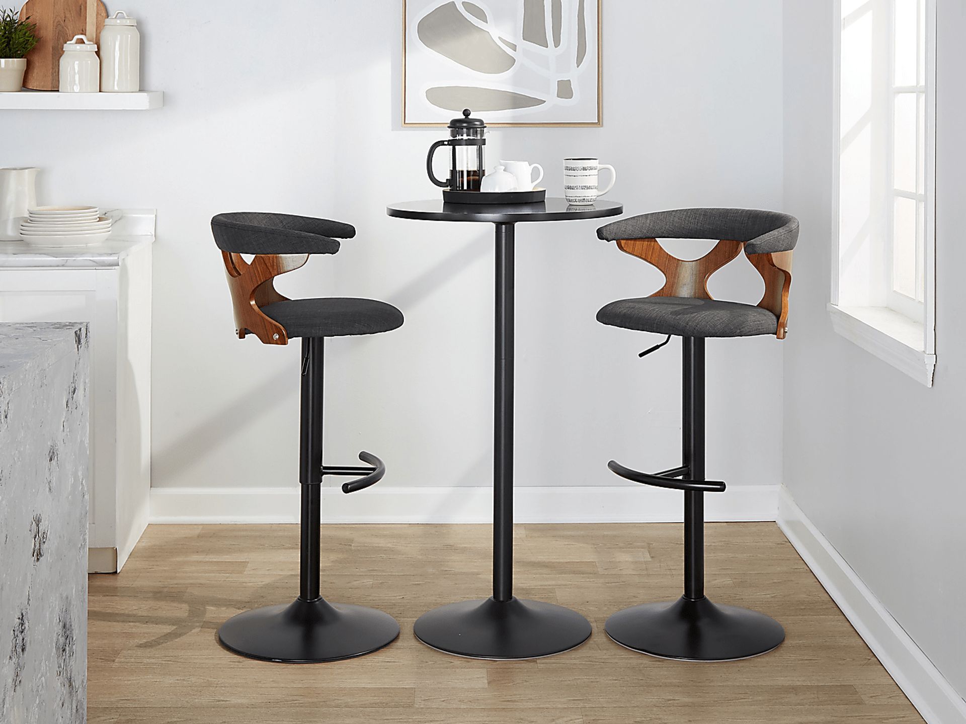 Wyndmoor VIII Charcoal Adjustable Barstool, Set of 2 - Image 3