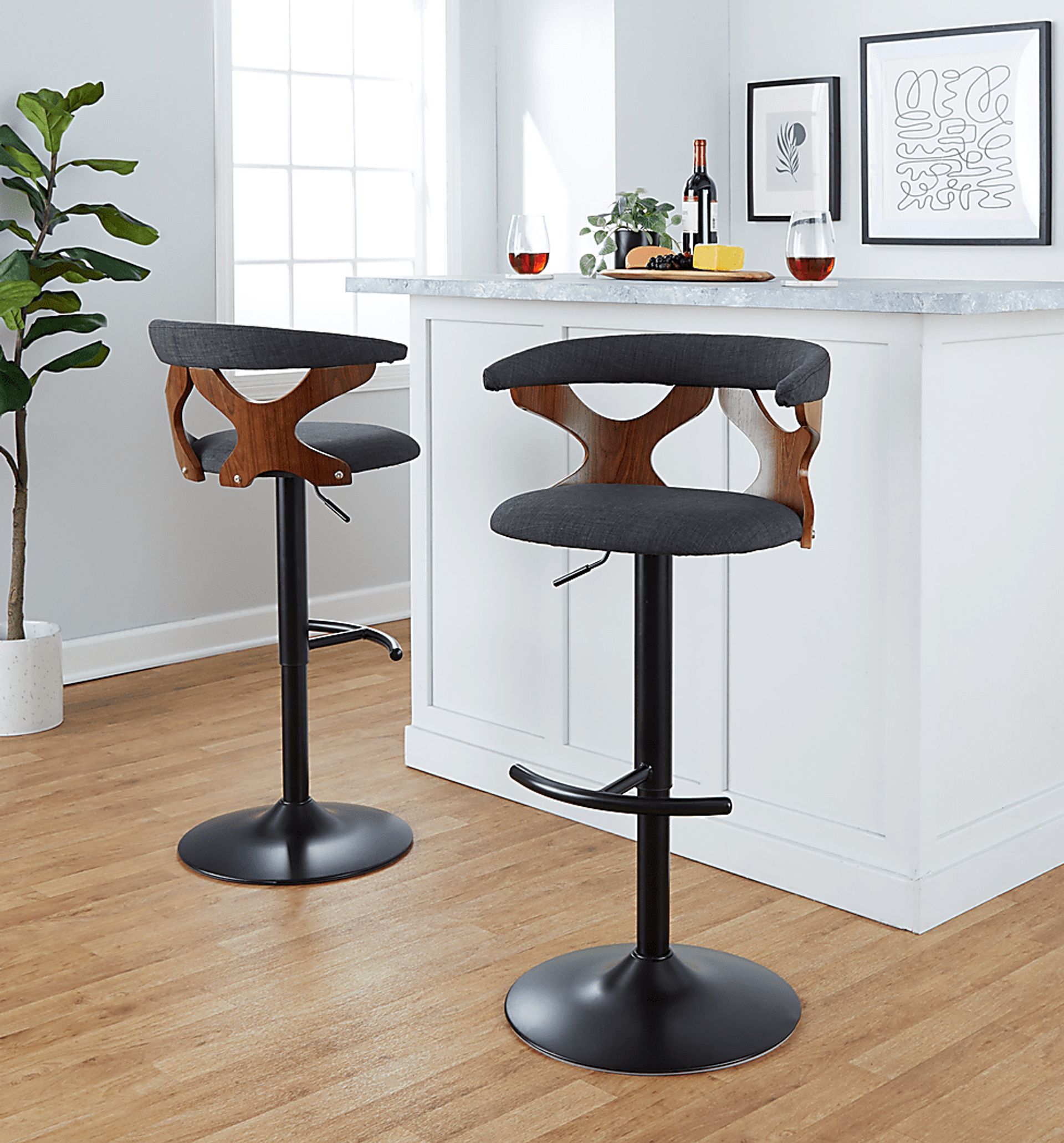 Wyndmoor VIII Charcoal Adjustable Barstool, Set of 2 - Image 4