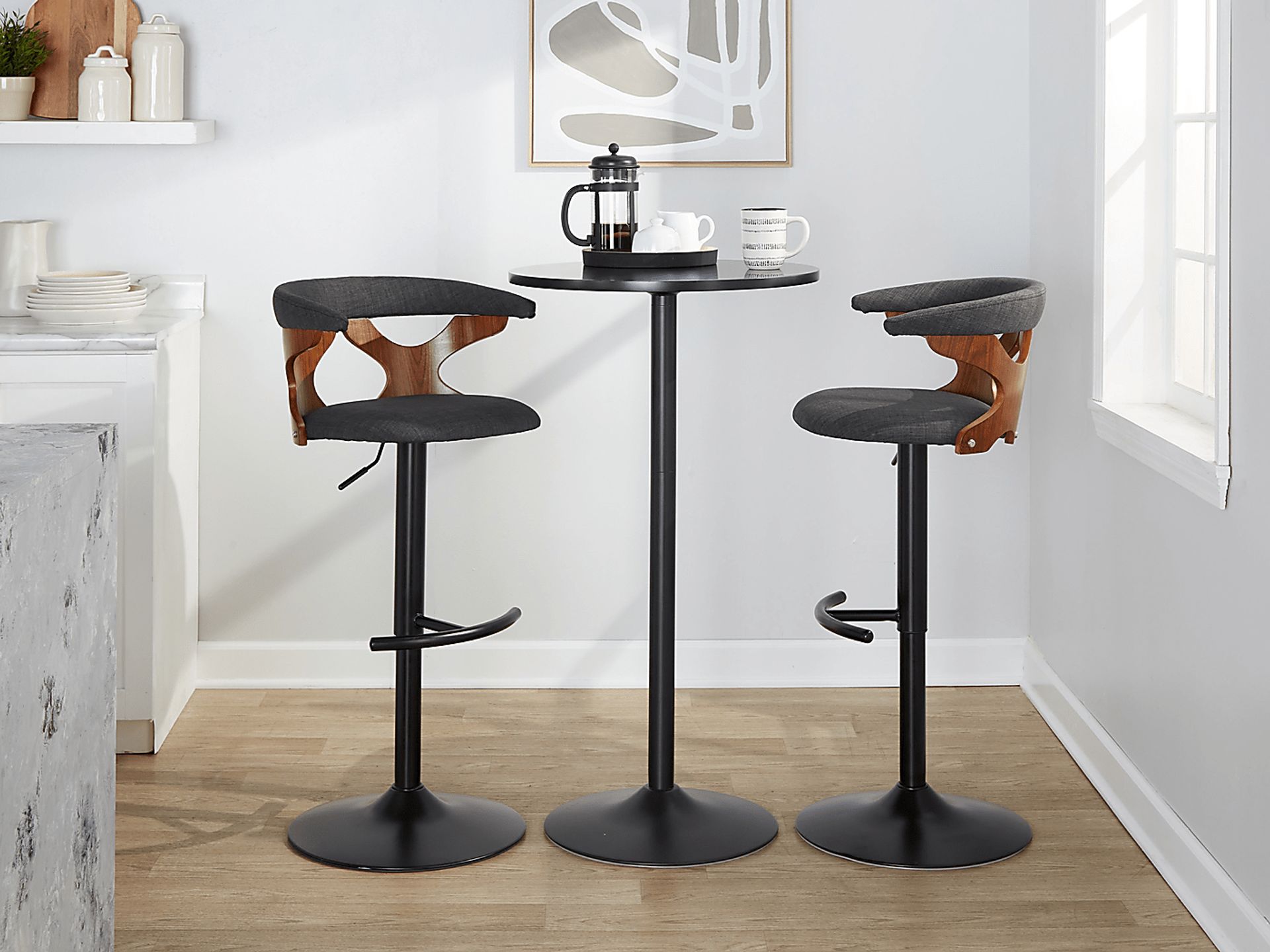 Wyndmoor VIII Charcoal Adjustable Barstool, Set of 2 - Image 5