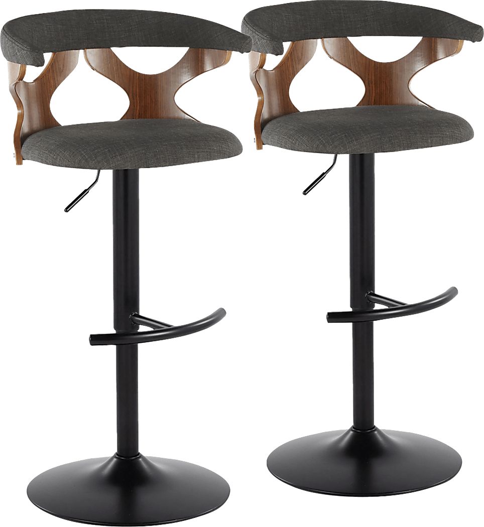 Wyndmoor VIII Charcoal Adjustable Barstool, Set of 2