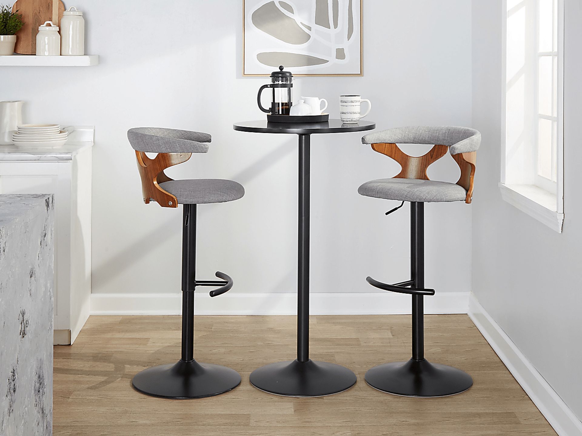 Wyndmoor VIII Gray Adjustable Barstool, Set of 2 - Image 3