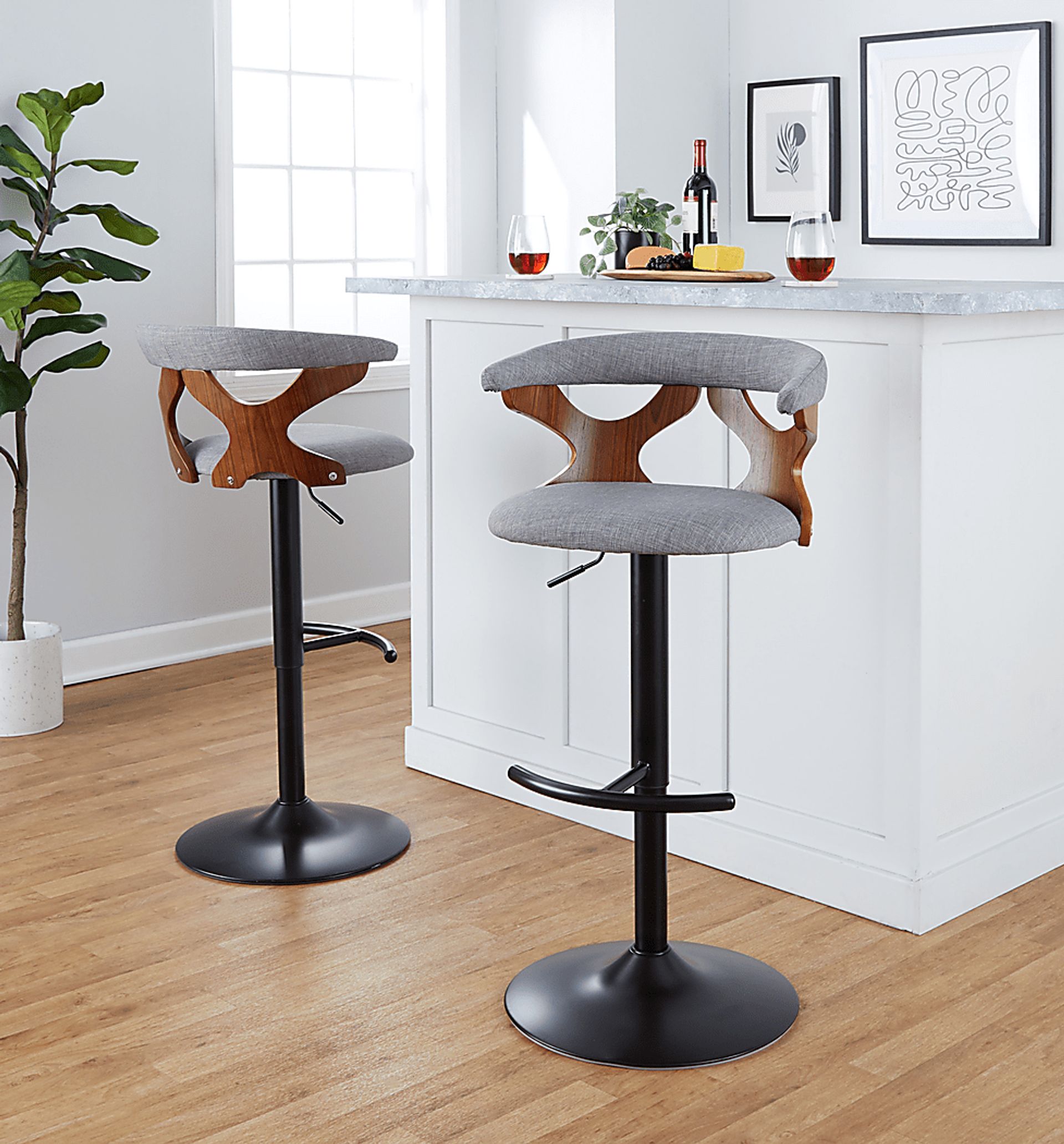 Wyndmoor VIII Gray Adjustable Barstool, Set of 2 - Image 4
