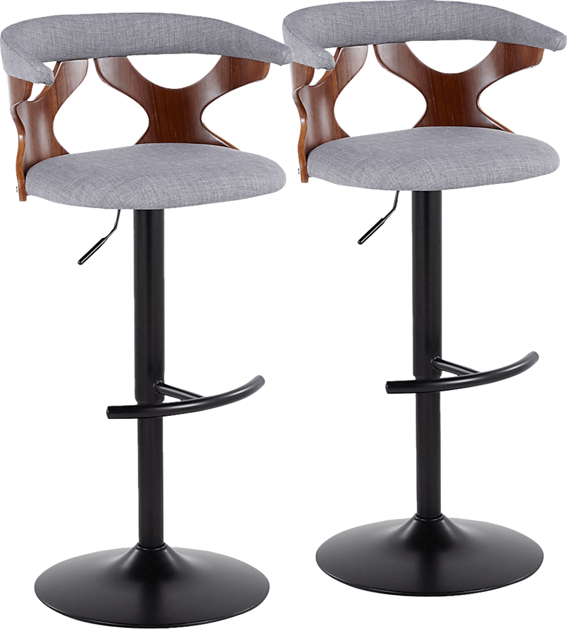 Wyndmoor VIII Gray Adjustable Barstool, Set of 2 - Image 1