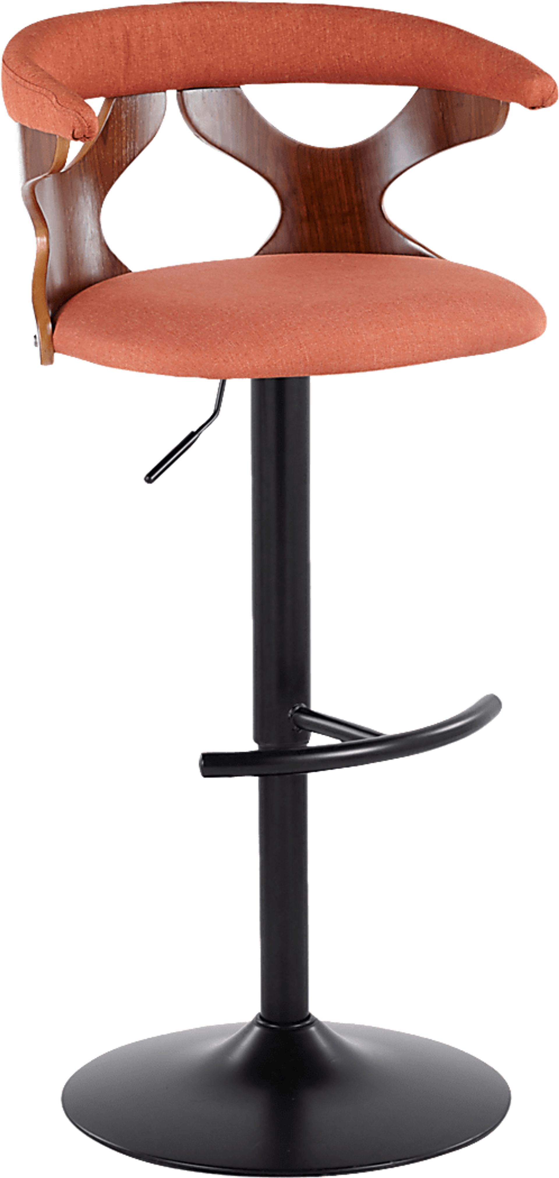 Wyndmoor VIII Orange Adjustable Barstool, Set of 2 - Image 7