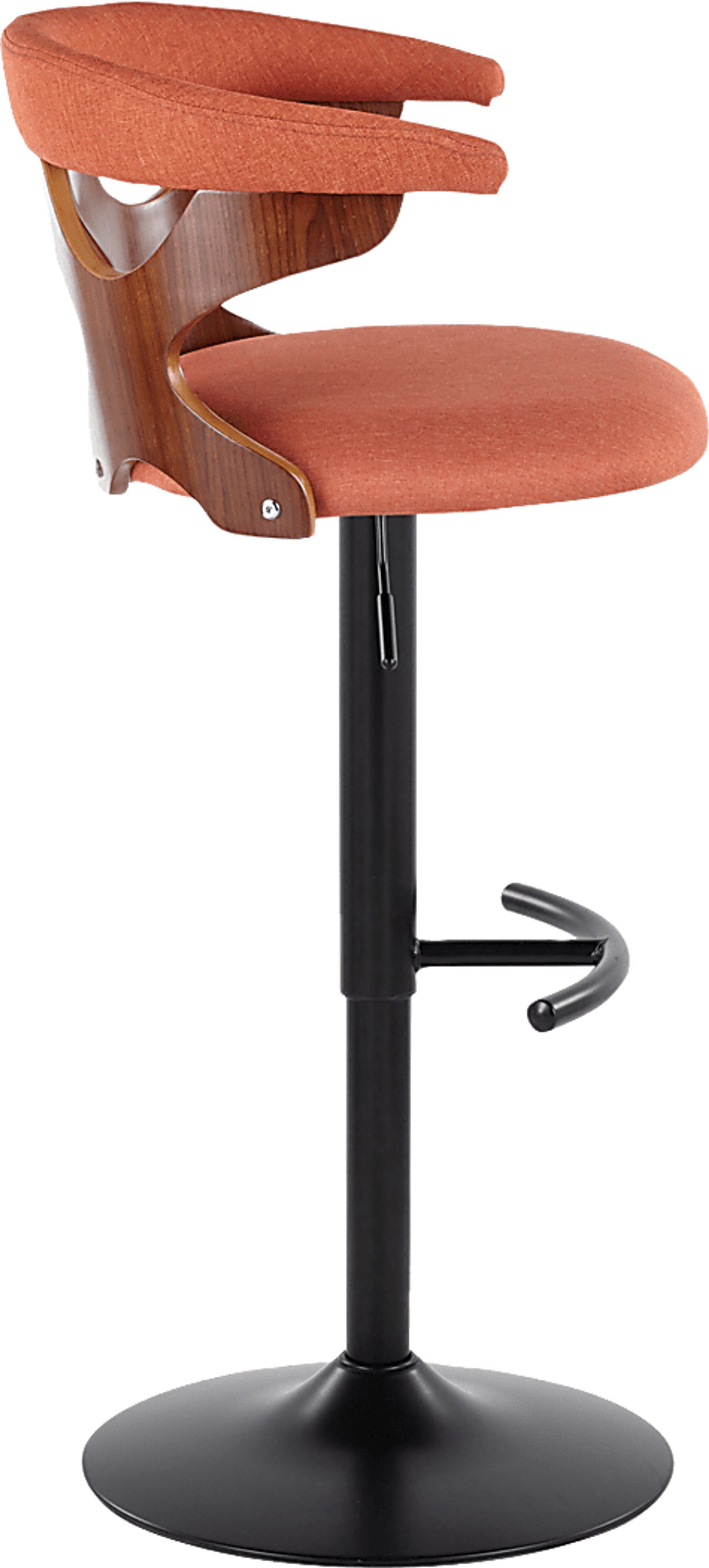 Wyndmoor VIII Orange Adjustable Barstool, Set of 2 - Image 8