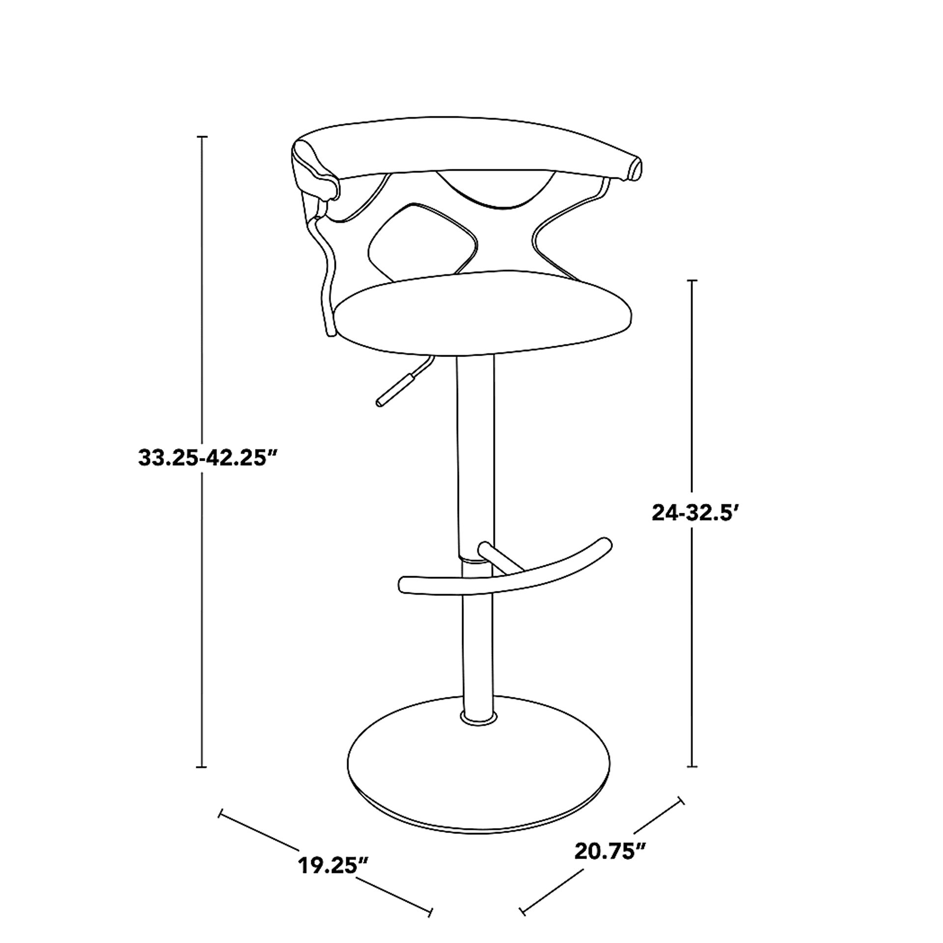 Wyndmoor VIII Orange Adjustable Swivel Barstool, Set of 3 - Image 12