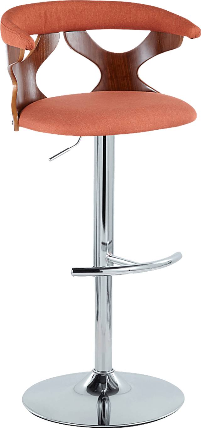 Wyndmoor VIII Orange Adjustable Swivel Barstool, Set of 3 - Thumbnail - Image 6