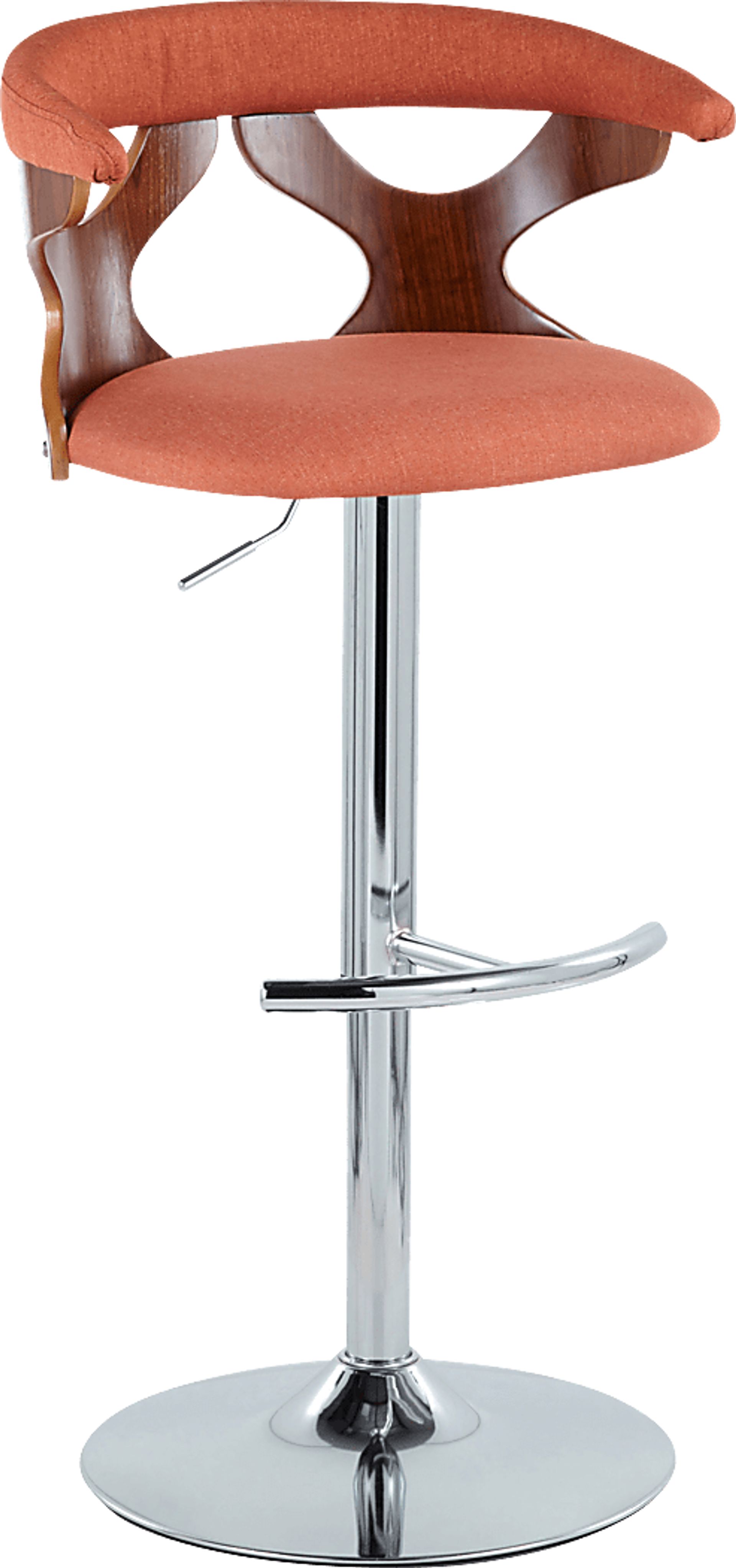 Wyndmoor VIII Orange Adjustable Swivel Barstool, Set of 3 - Image 6
