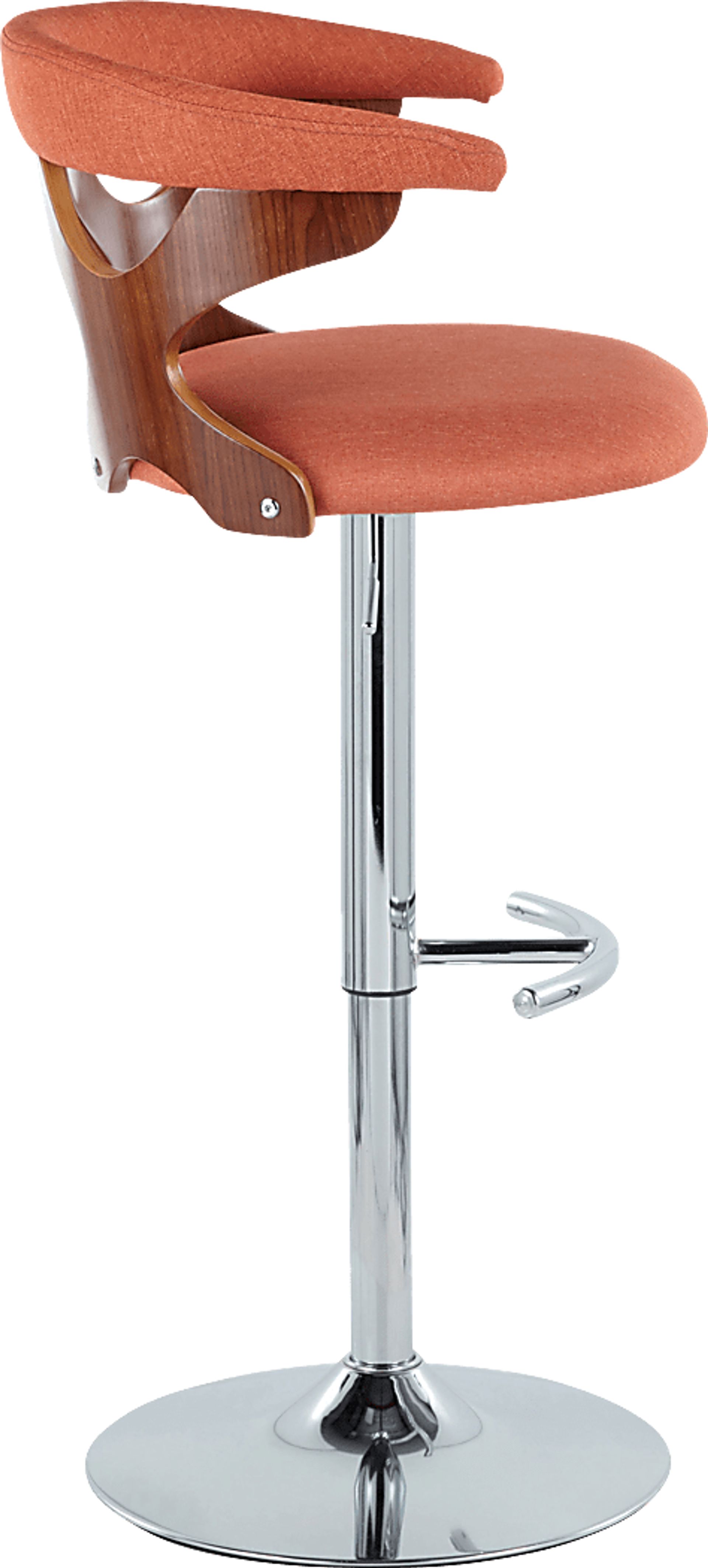 Wyndmoor VIII Orange Adjustable Swivel Barstool, Set of 3 - Image 7