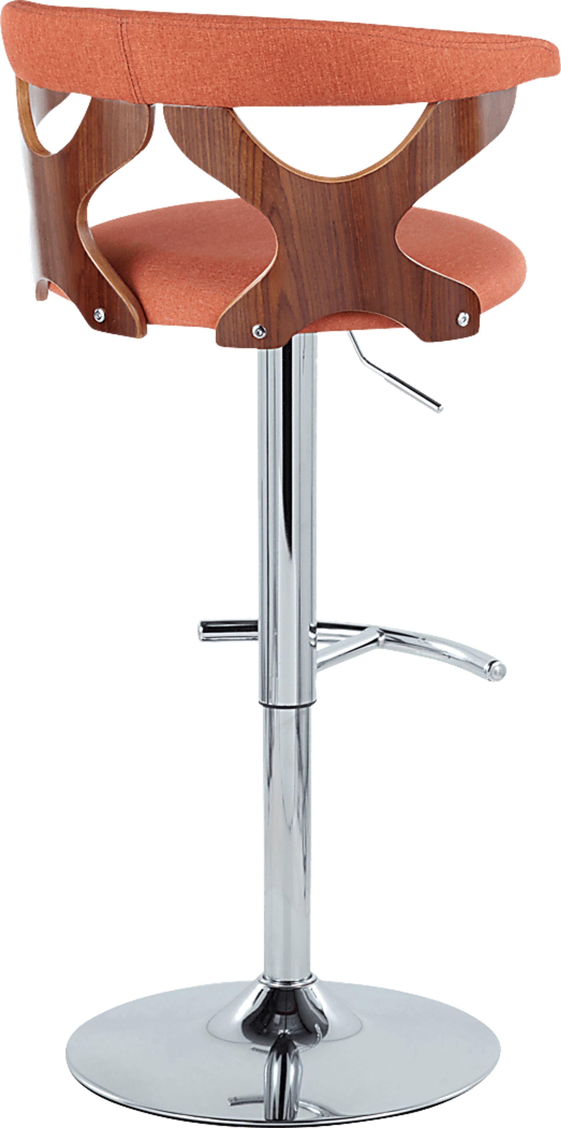 Wyndmoor VIII Orange Adjustable Swivel Barstool, Set of 3 - Image 8