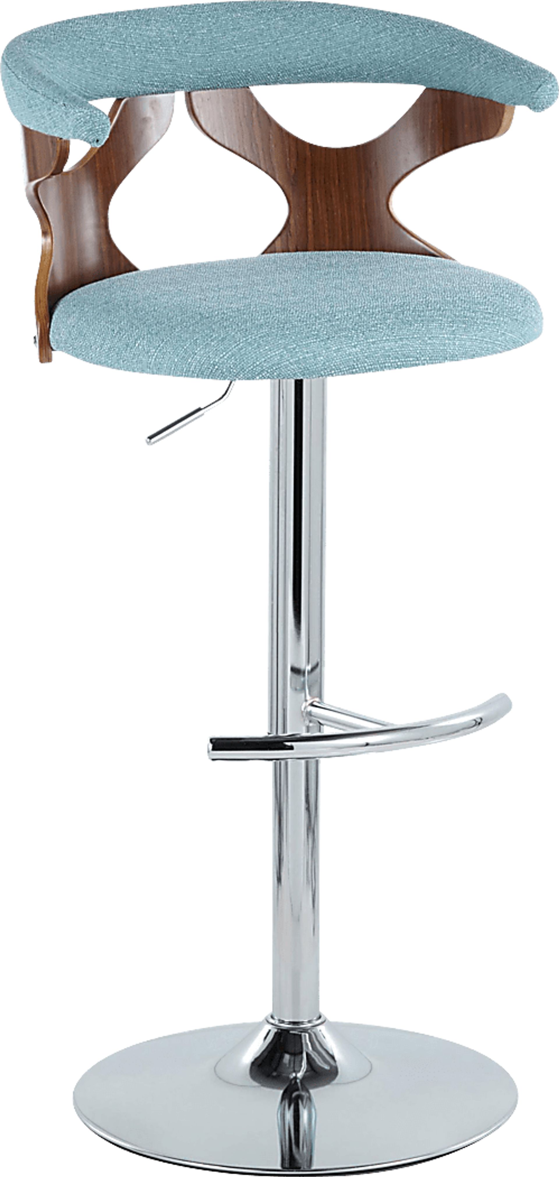 Wyndmoor VIII Teal Adjustable Swivel Barstool, Set of 3 - Image 6