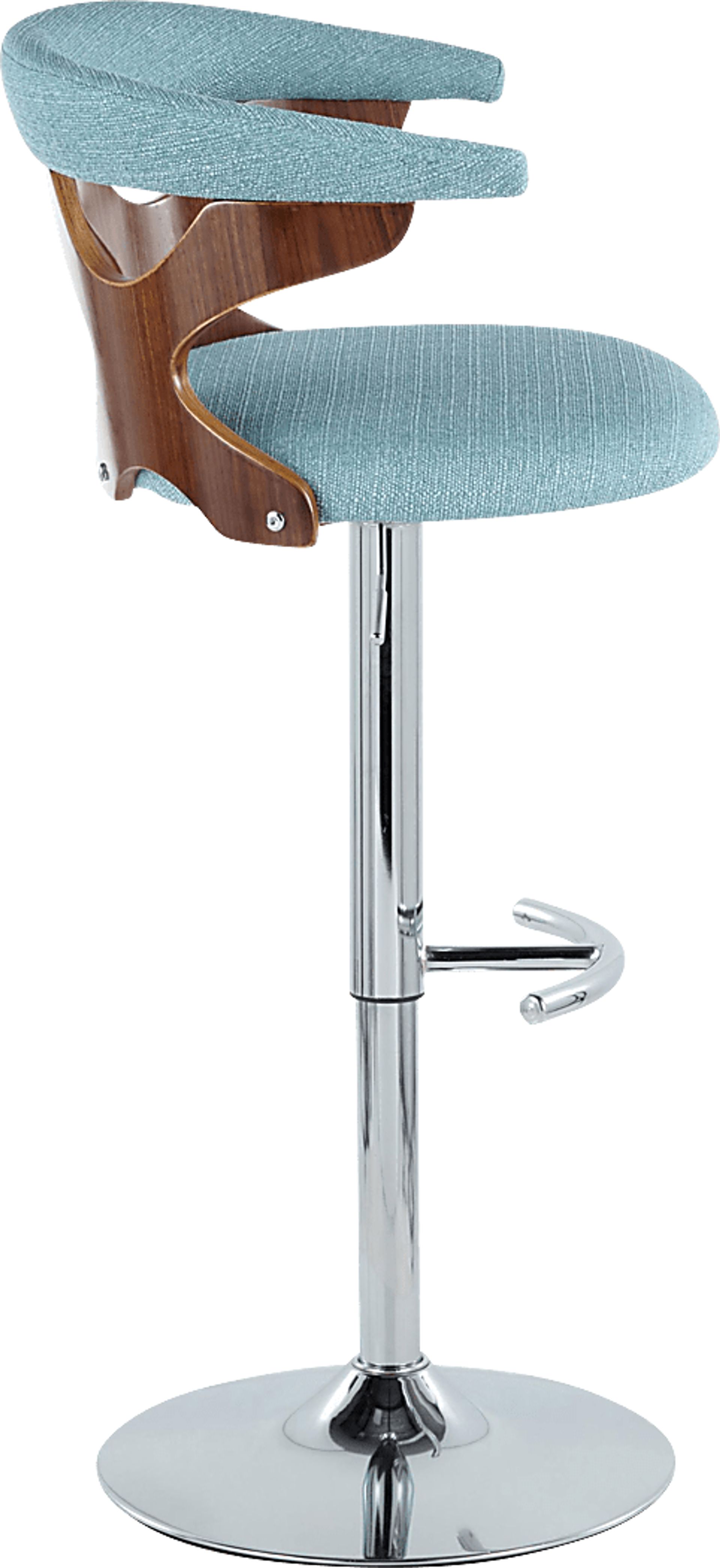 Wyndmoor VIII Teal Adjustable Swivel Barstool, Set of 3 - Image 7