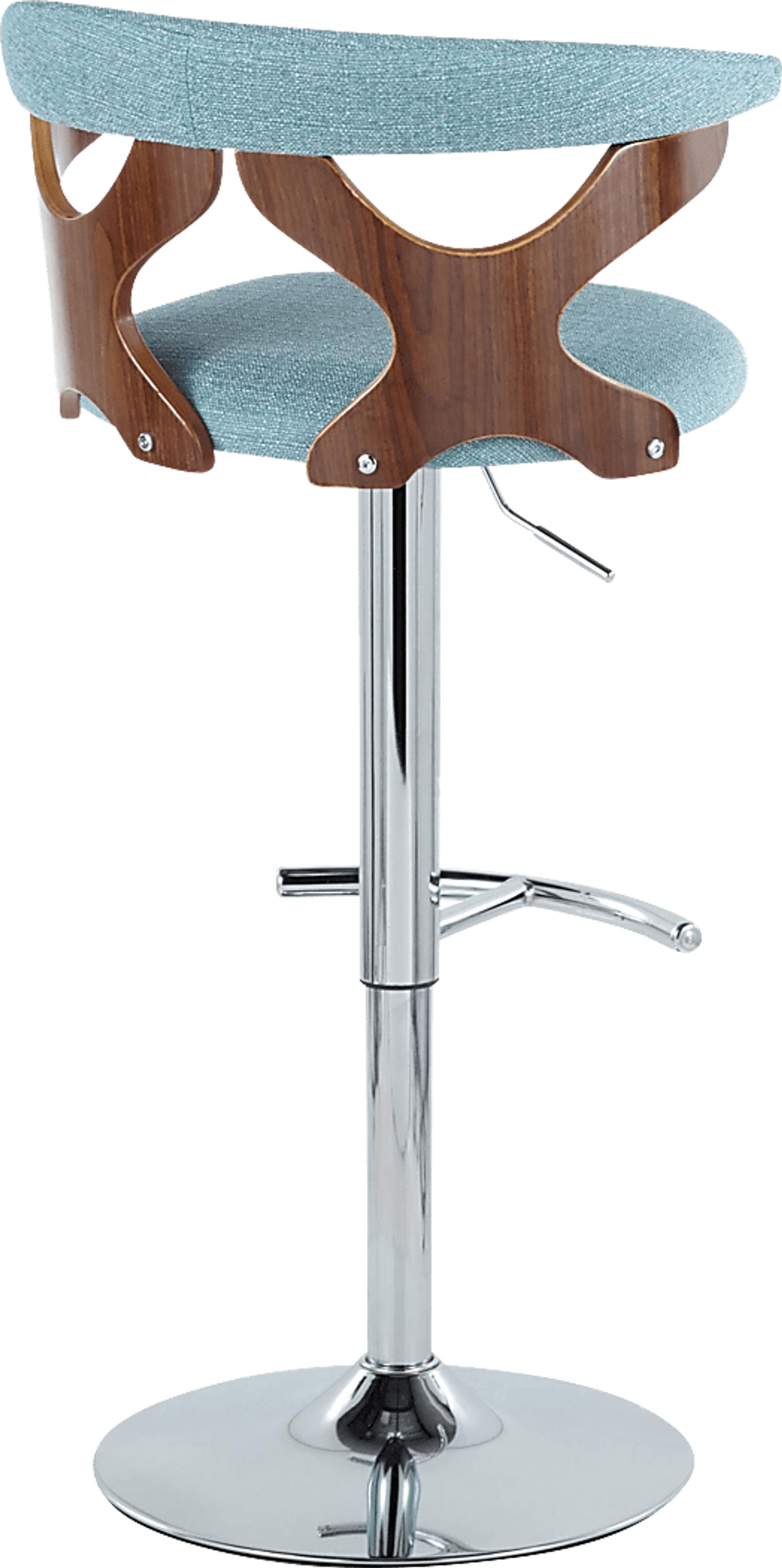 Wyndmoor VIII Teal Adjustable Swivel Barstool, Set of 3 - Image 8