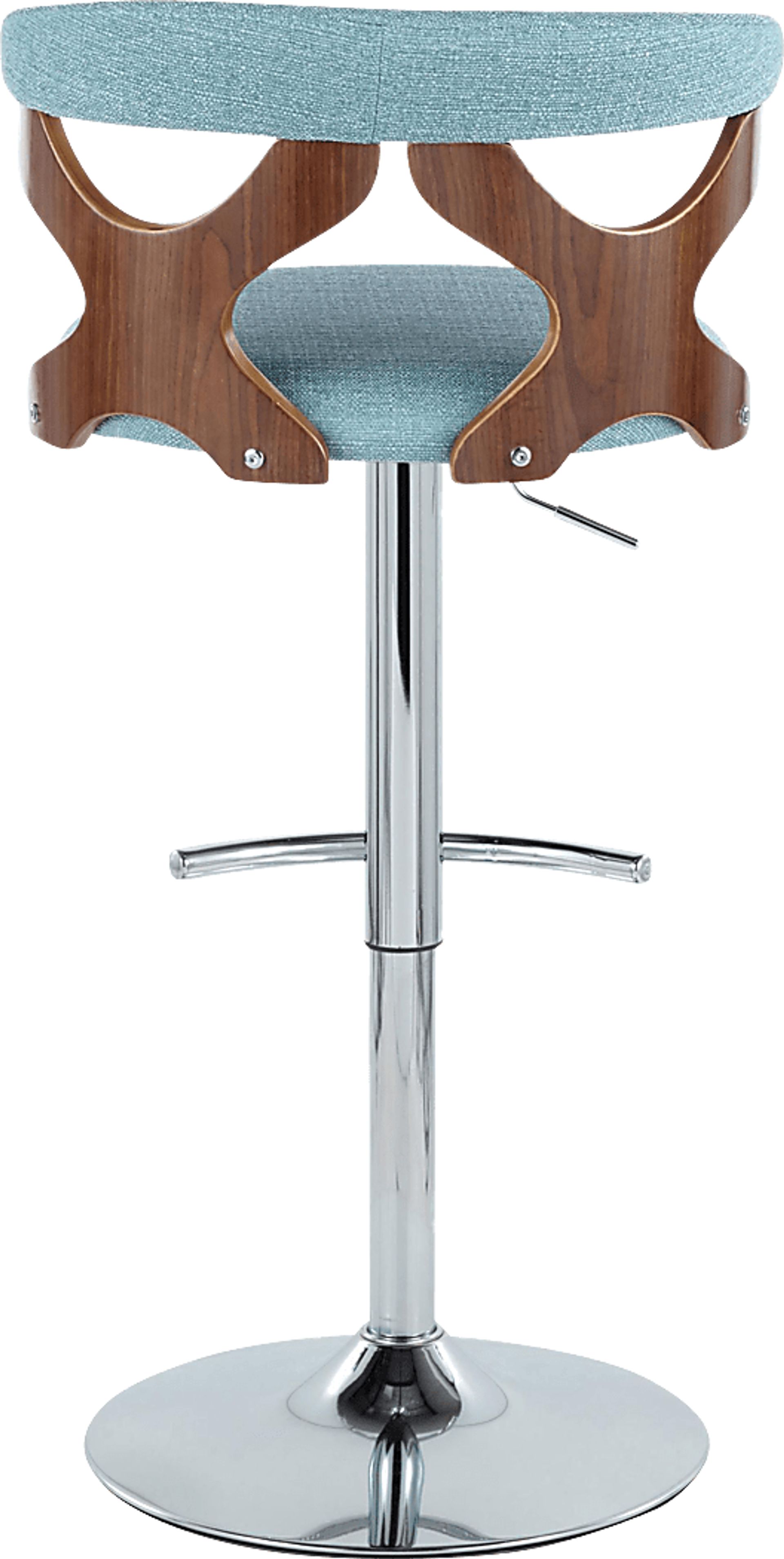Wyndmoor VIII Teal Adjustable Swivel Barstool, Set of 3 - Image 9
