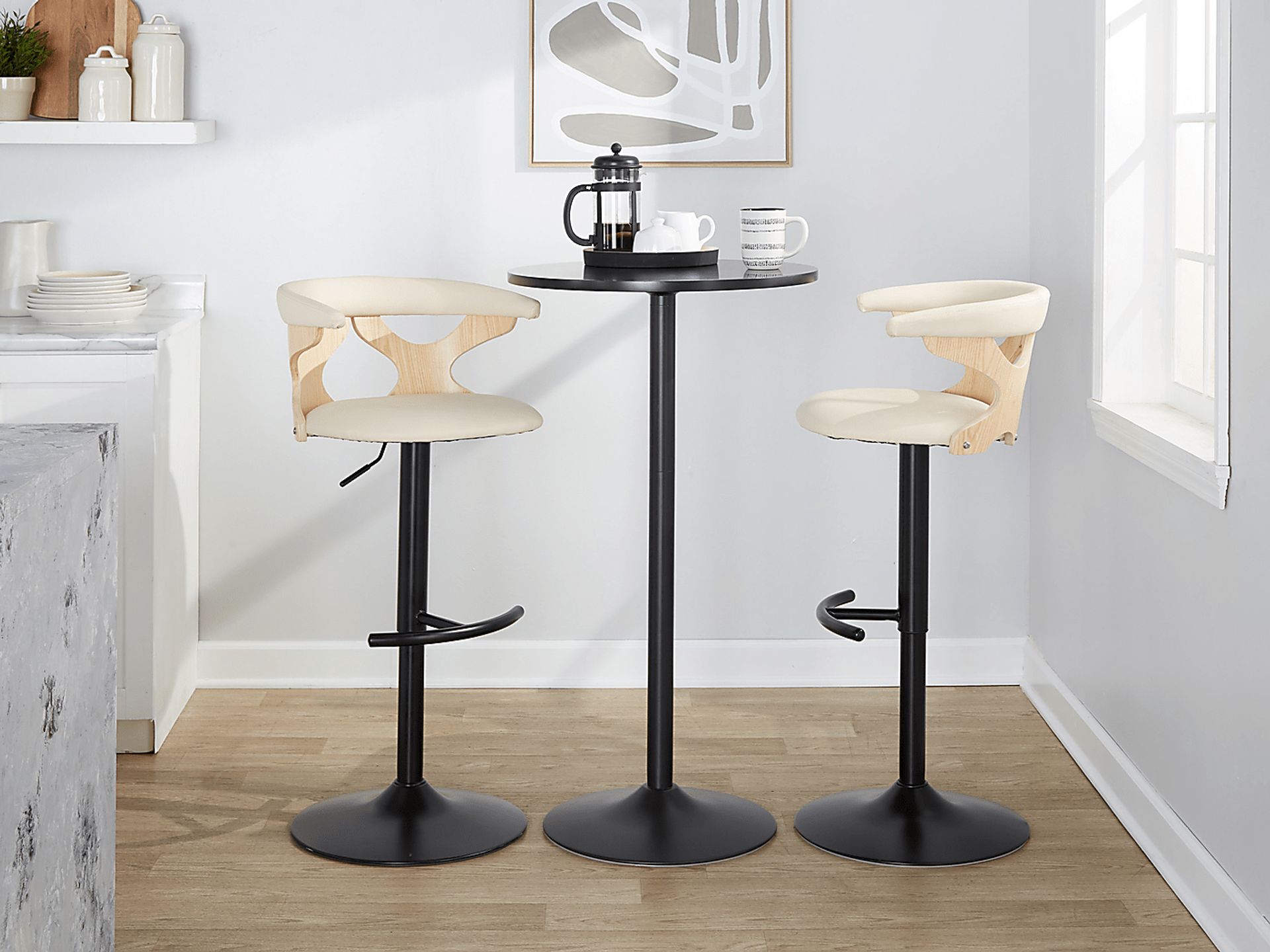 Wyndmoor X Cream Adjustable Barstool, Set of 2 - Image 5