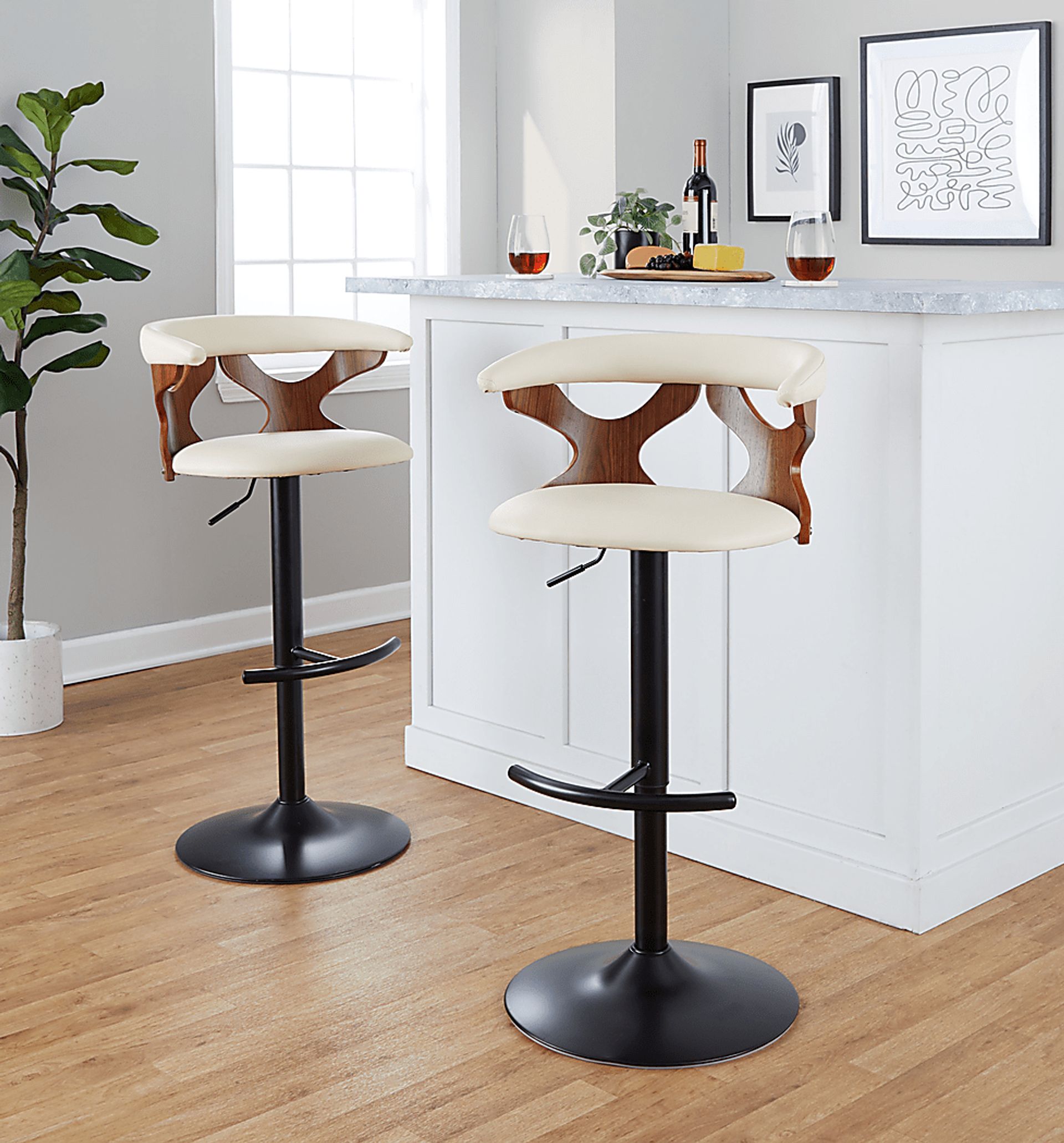 Wyndmoor XI Cream Adjustable Barstool, Set of 2 - Image 2