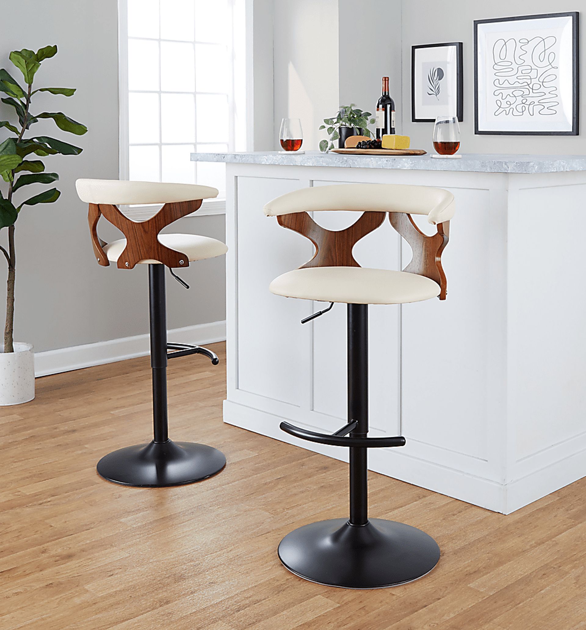 Wyndmoor XI Cream Adjustable Barstool, Set of 2 - Image 4