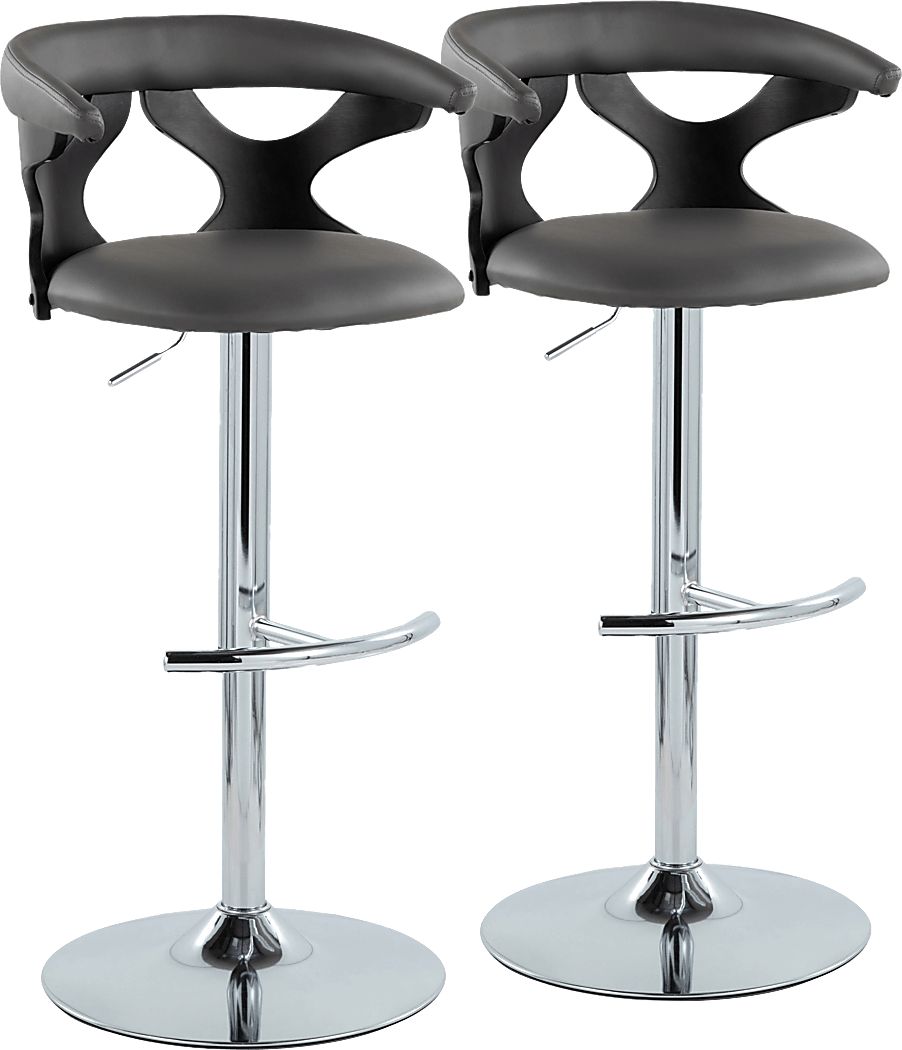 Wyndmoor XIII Black Adjustable Barstool, Set of 2