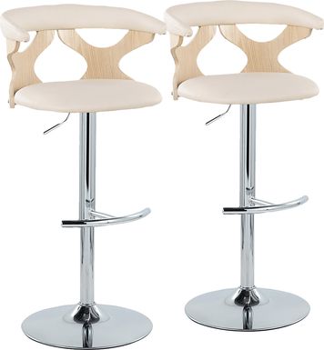 Wyndmoor XIV Cream Adjustable Barstool, Set of 2