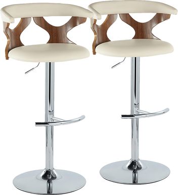 Wyndmoor XV Cream Adjustable Barstool, Set of 2