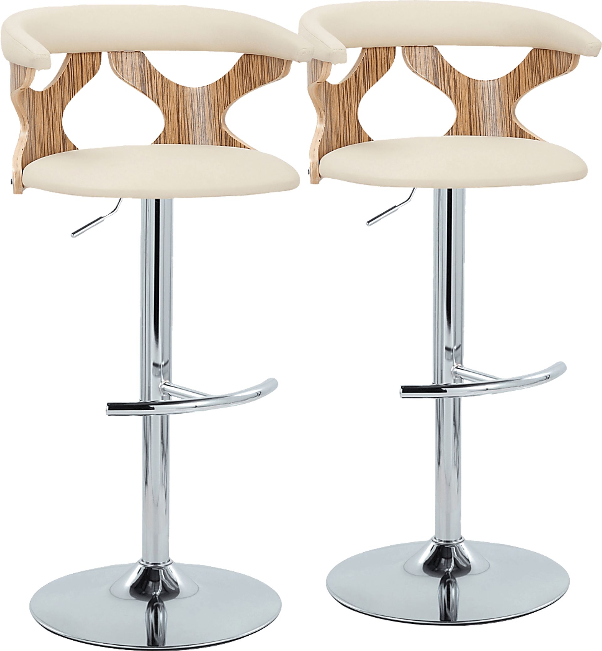 Wyndmoor XVI Cream Adjustable Barstool, Set of 2 - Image 1