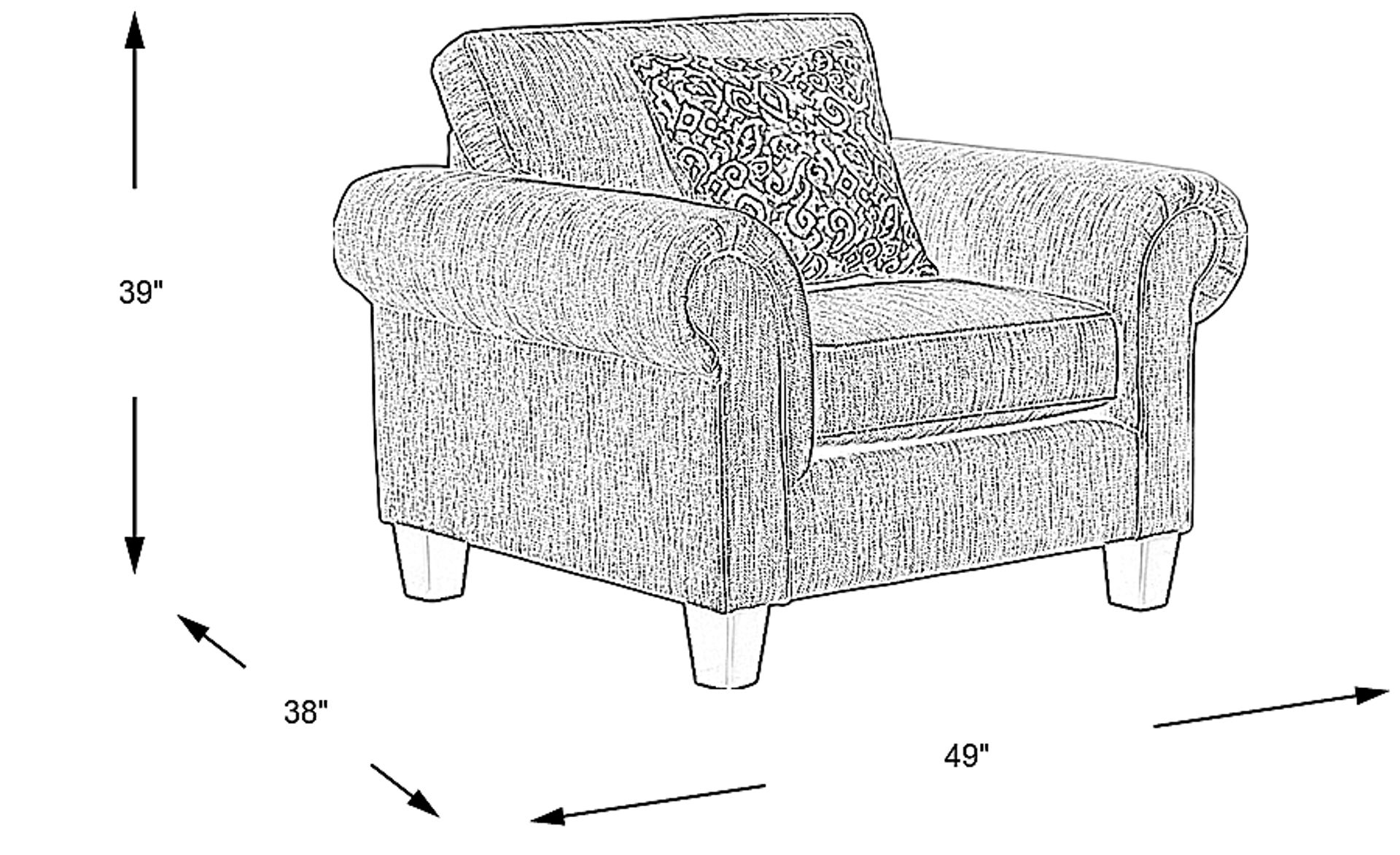 Dimension Image. Please refer to the Dimension Tab on this page for dimension details.