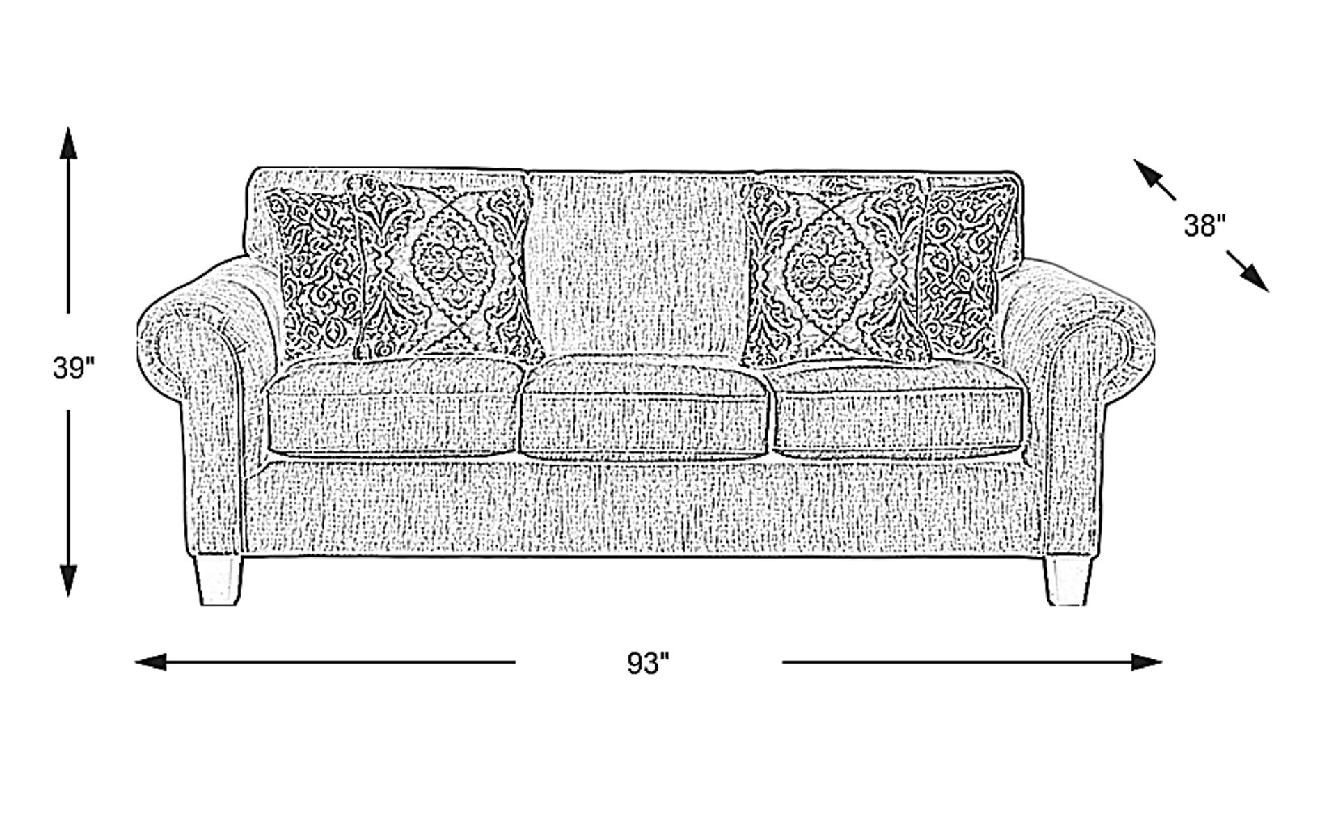 Dimension Image. Please refer to the Dimension Tab on this page for dimension details.