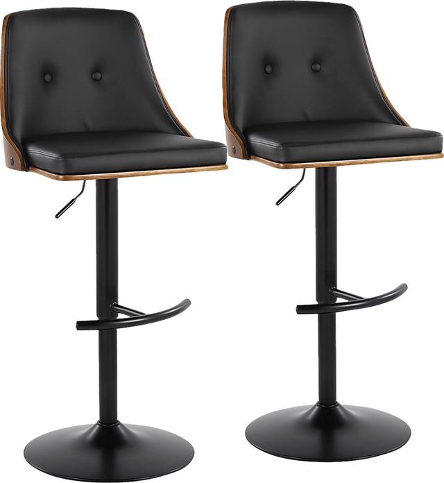 Wyndtop Black Adjustable Barstool, Set of 2 - Thumbnail - Image 1