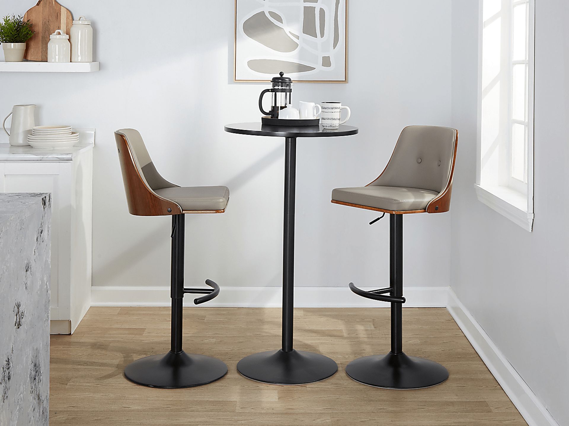 Wyndtop II Light Gray Adjustable Barstool, Set of 2 - Image 3