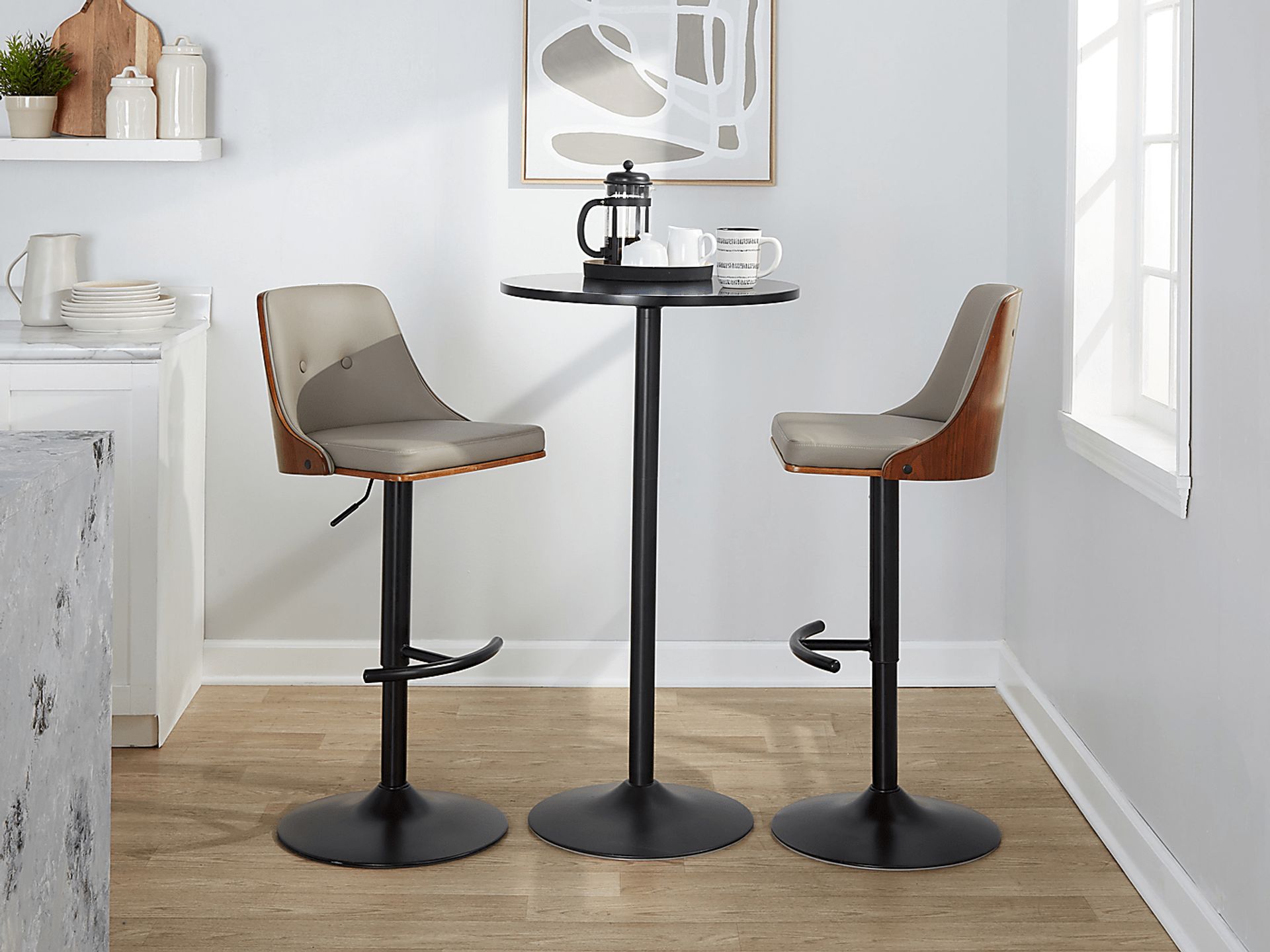 Wyndtop II Light Gray Adjustable Barstool, Set of 2 - Image 5