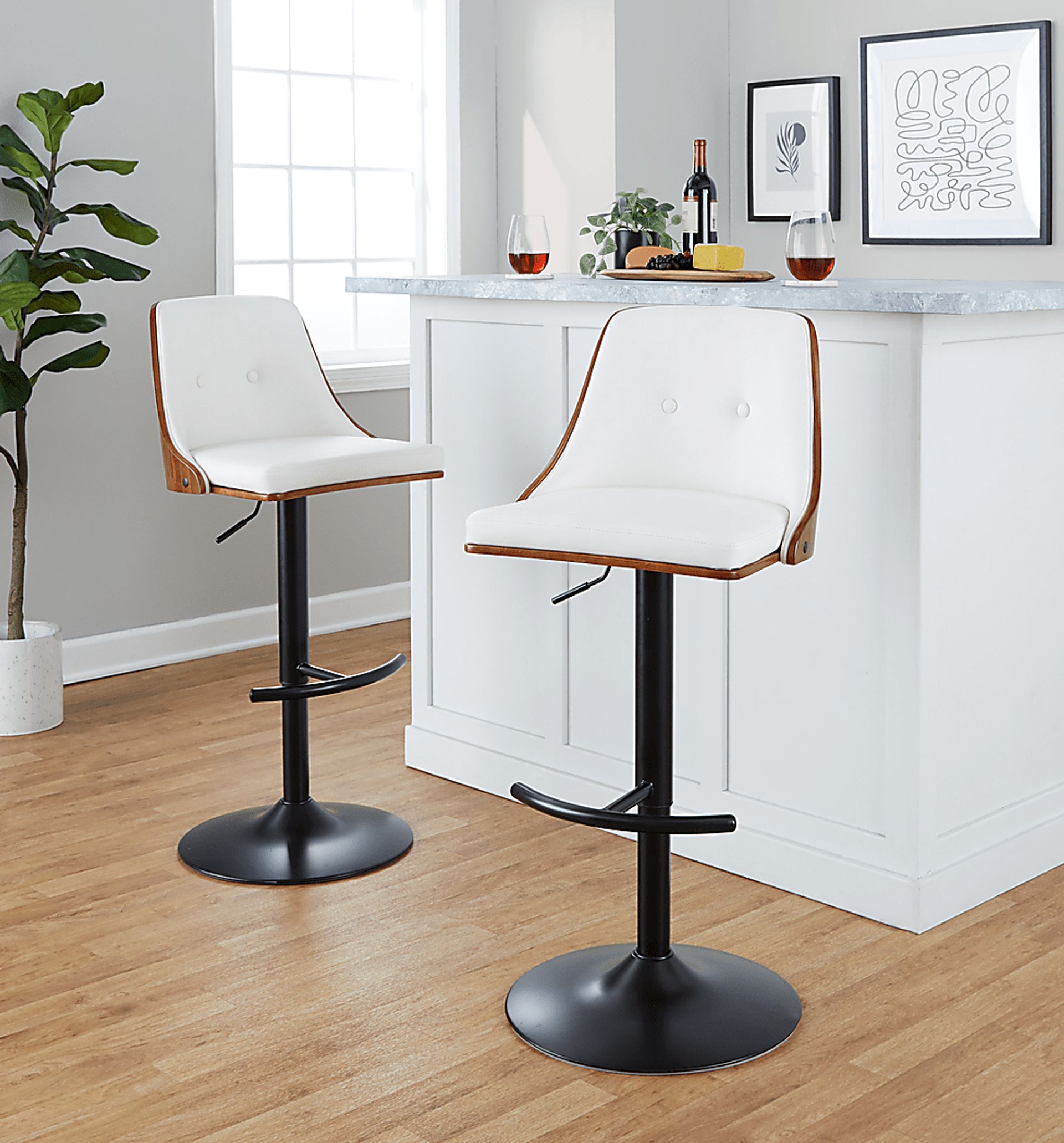 Wyndtop II White Adjustable Barstool, Set of 2 - Image 2