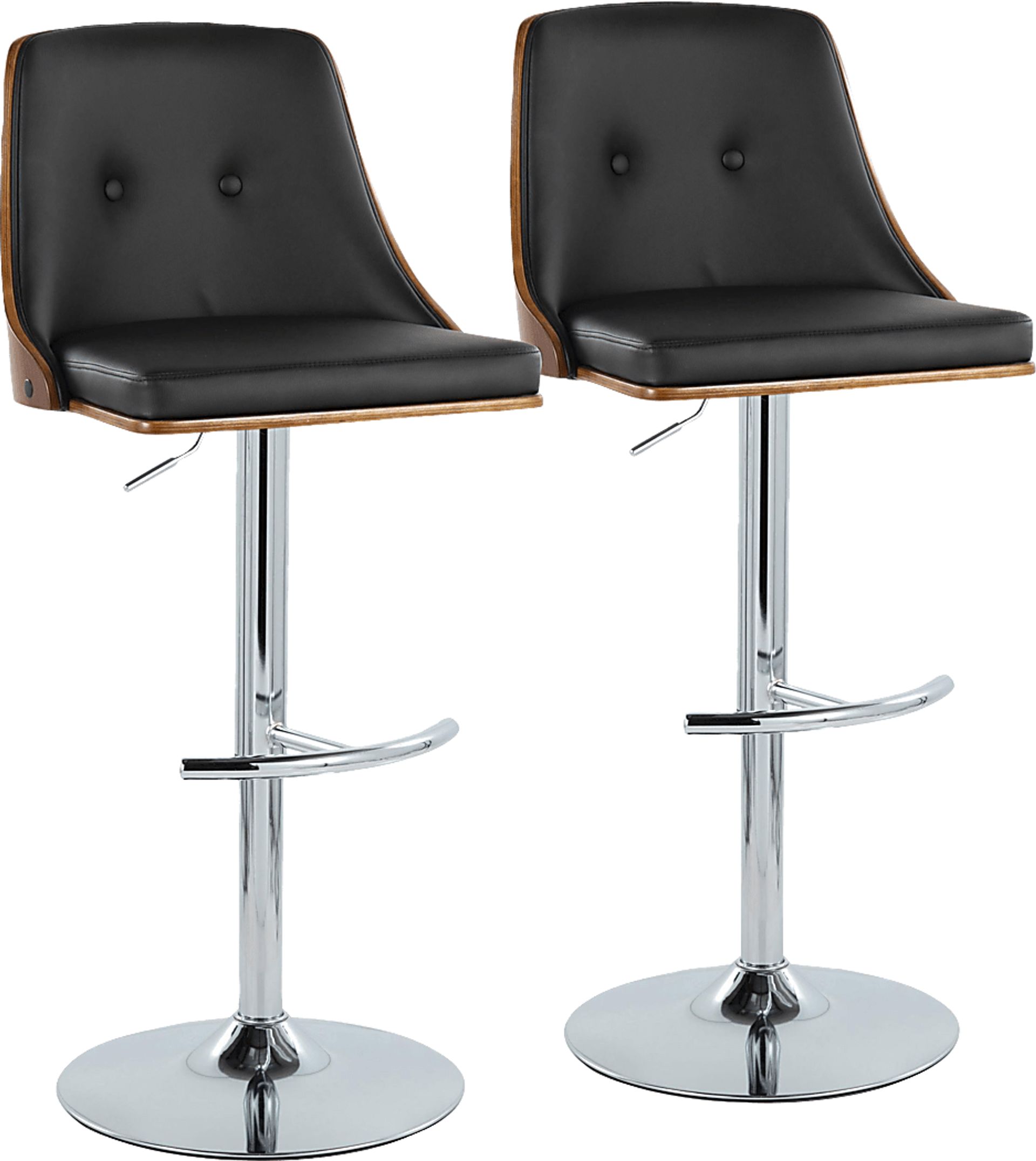 Wyndtop III Black Adjustable Barstool, Set of 2 - Image 1