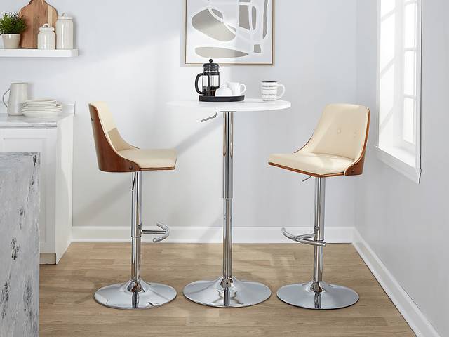 Wyndtop III Cream Adjustable Barstool, Set of 2 - Thumbnail - Image 3